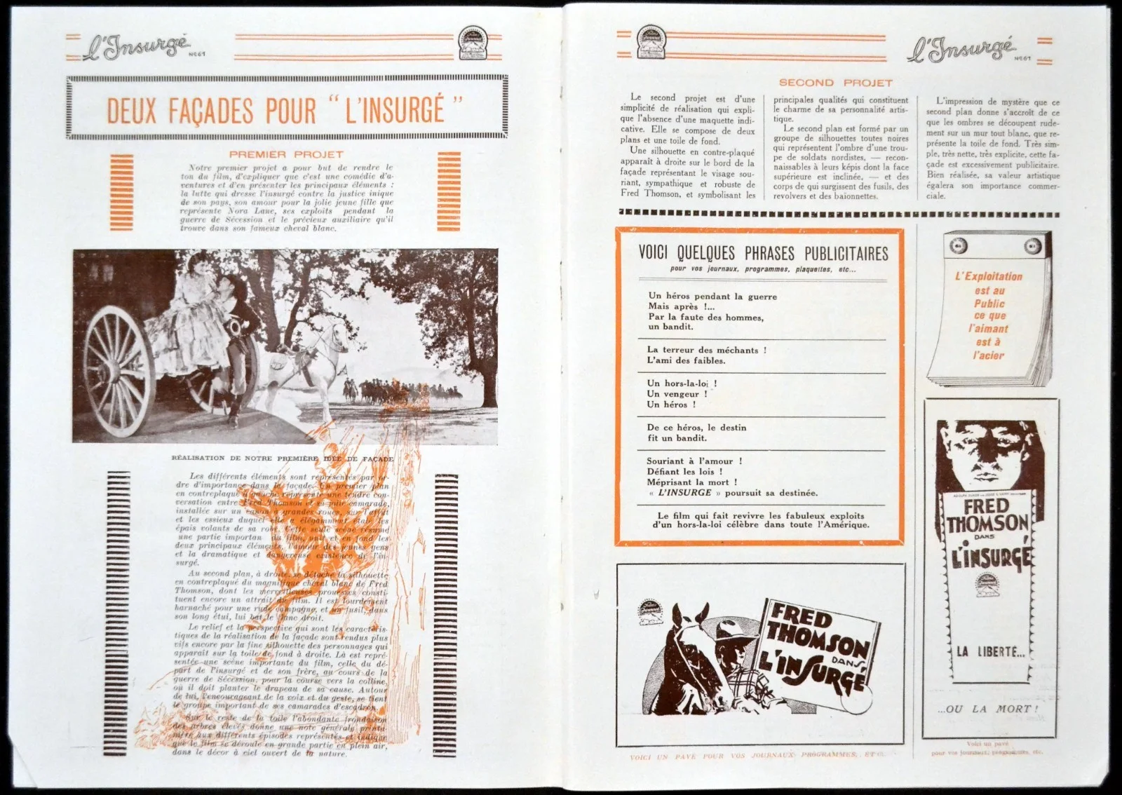 OUTLAW RIDER 1927 Fred Thomson, Nora Lane, Montagu Love FRENCH PRESSBOOK, изображение 3