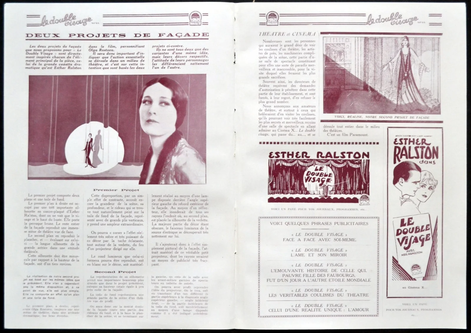 SPOTLIGHT 1927 Esther Ralston, Neil Hamilton Nicholas Soussanin FRENCH PRESSBOOK, изображение 3