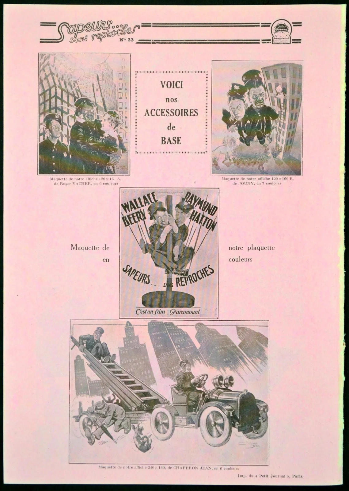 FIREMAN, SAVE MY CHILD 1927 Wallace Beery, Raymond Hatton FRENCH PRESSBOOK, image 5