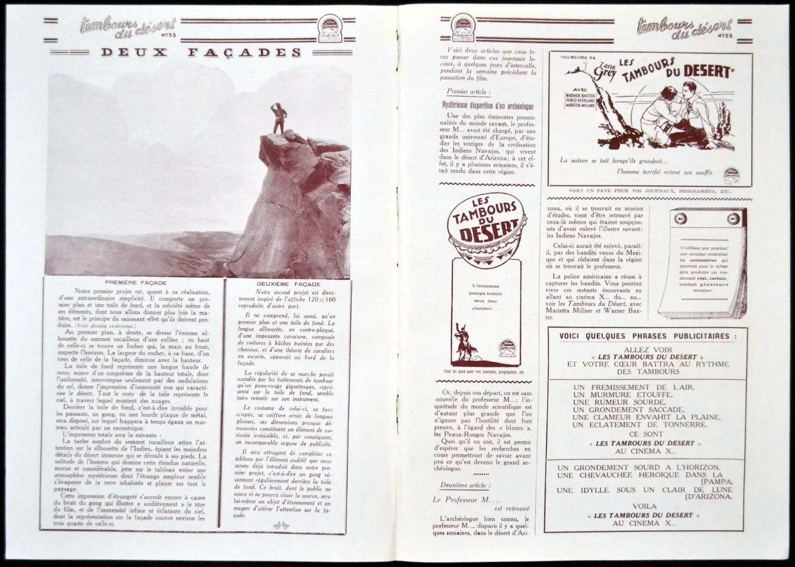 DRUMS OF THE DESERT 1927 Warner Baxter, Marietta Millner FRENCH PRESSBOOK, изображение 3