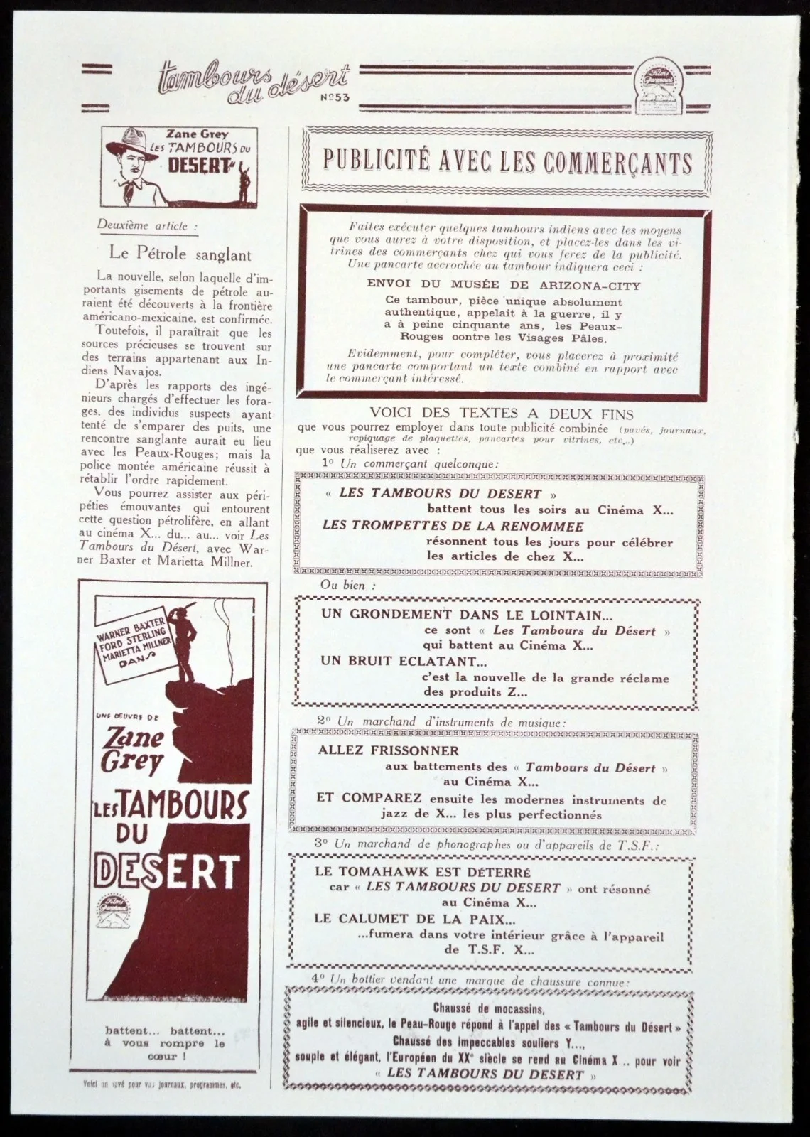 DRUMS OF THE DESERT 1927 Warner Baxter, Marietta Millner FRENCH PRESSBOOK, изображение 5
