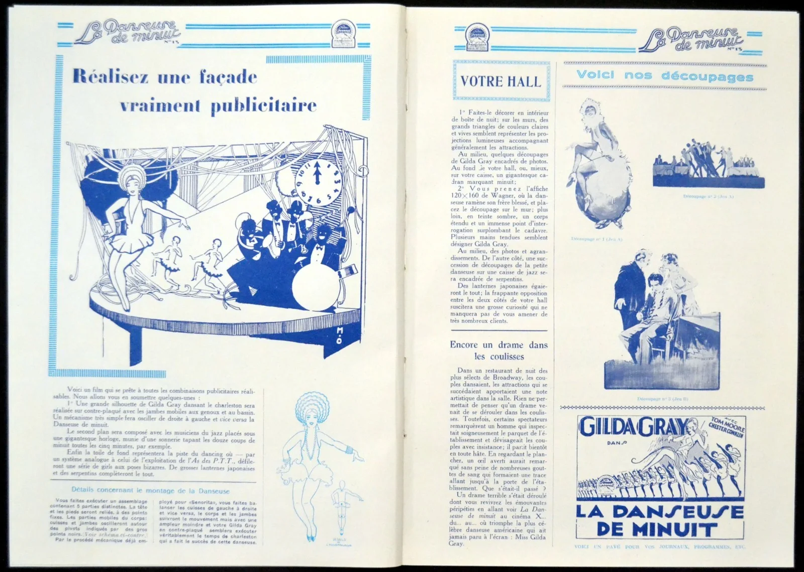 CABARET 1927 Gilda Gray, Tom Moore, Chester Conklin FRENCH PRESSBOOK, изображение 3