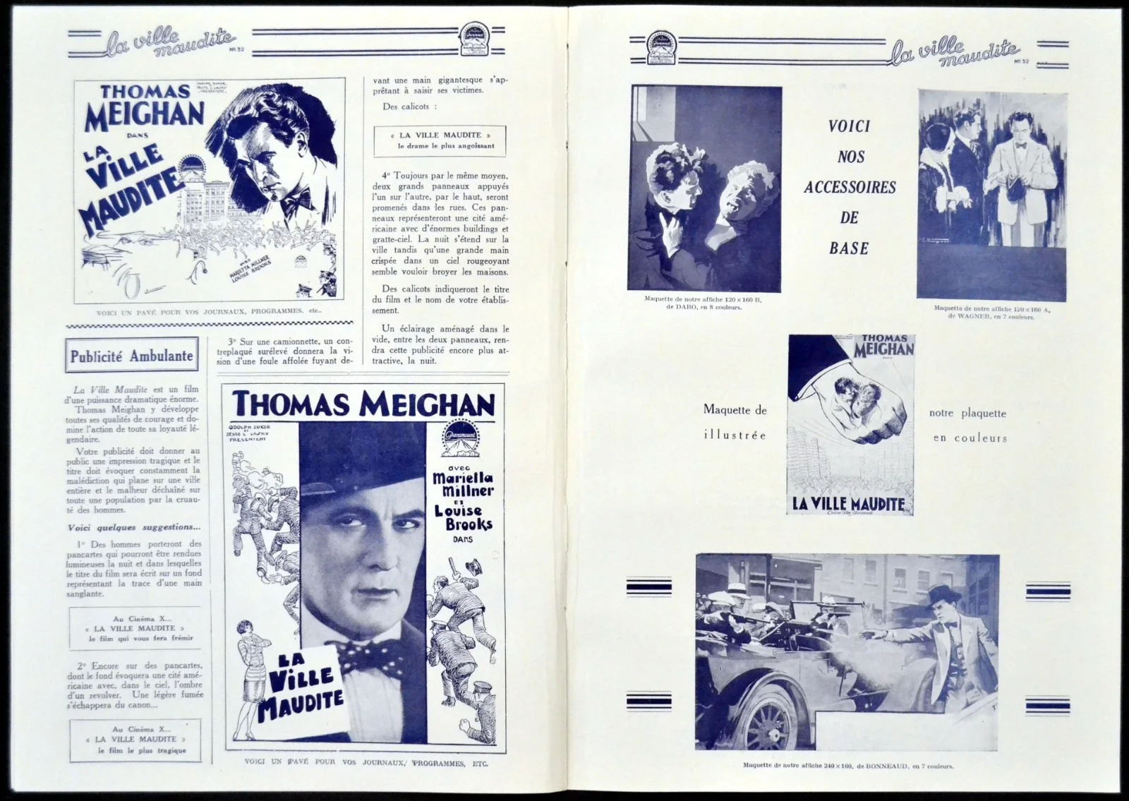 CITY GONE WILD 1927 Thomas Meighan, Louise Brooks FRENCH PRESSBOOK, изображение 4