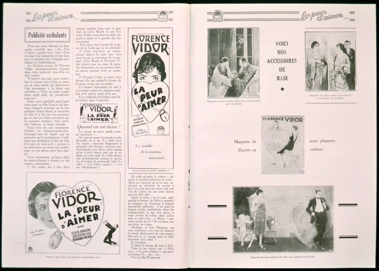 AFRAID TO LOVE 1927 Florence Vidor, Clive Brook, Norman Trevor FRENCH PRESSBOOK, изображение 4