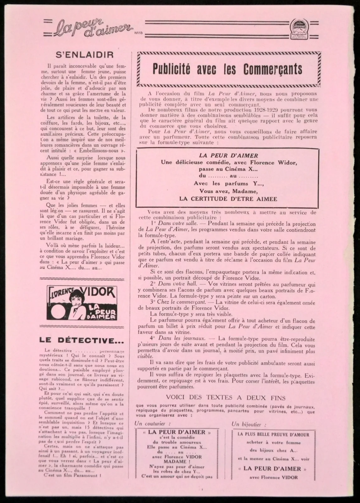 AFRAID TO LOVE 1927 Florence Vidor, Clive Brook, Norman Trevor FRENCH PRESSBOOK, изображение 5