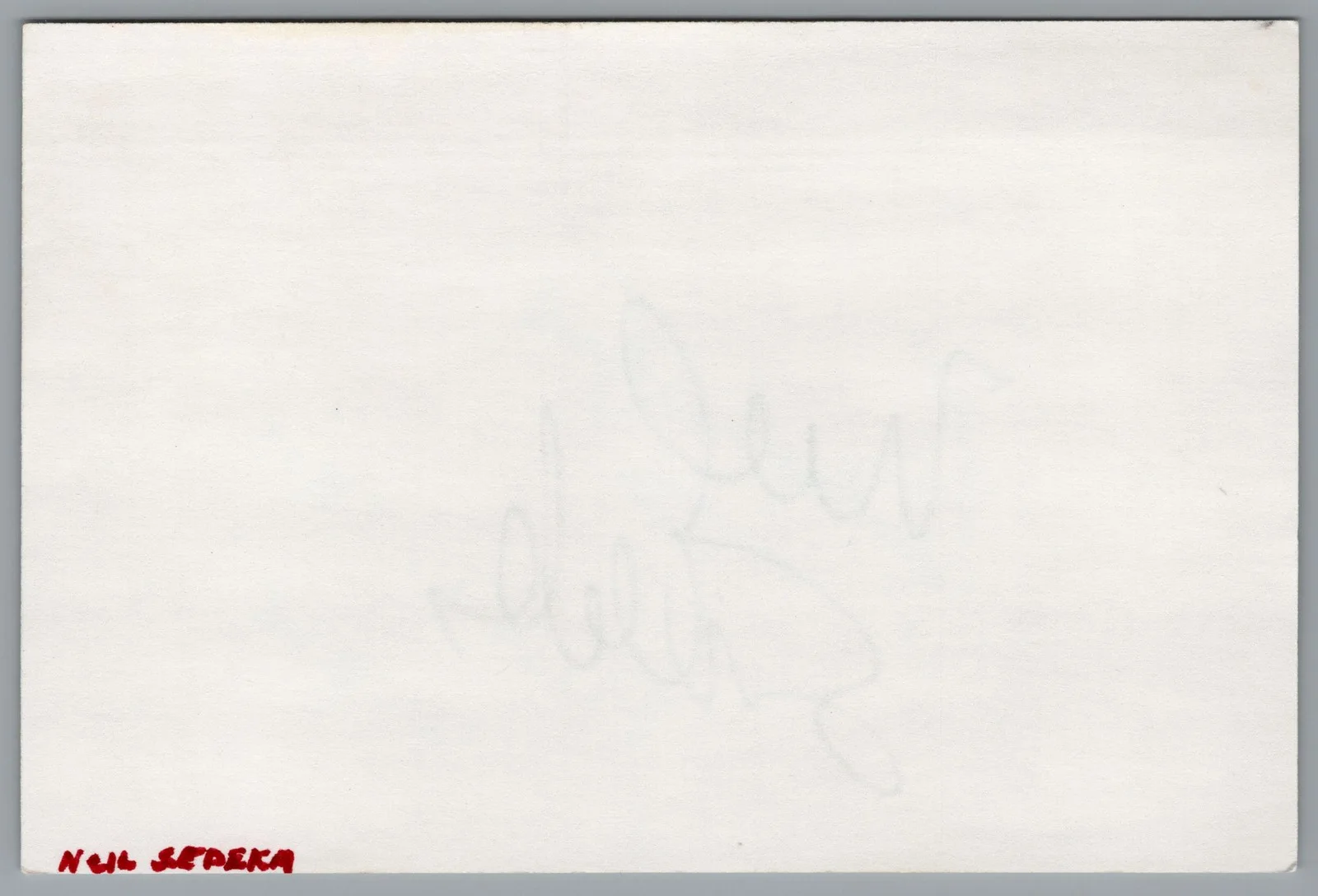 Neil Sedaka — Neil Sedaka Signed 4x6 Index Card Autographed, image 2