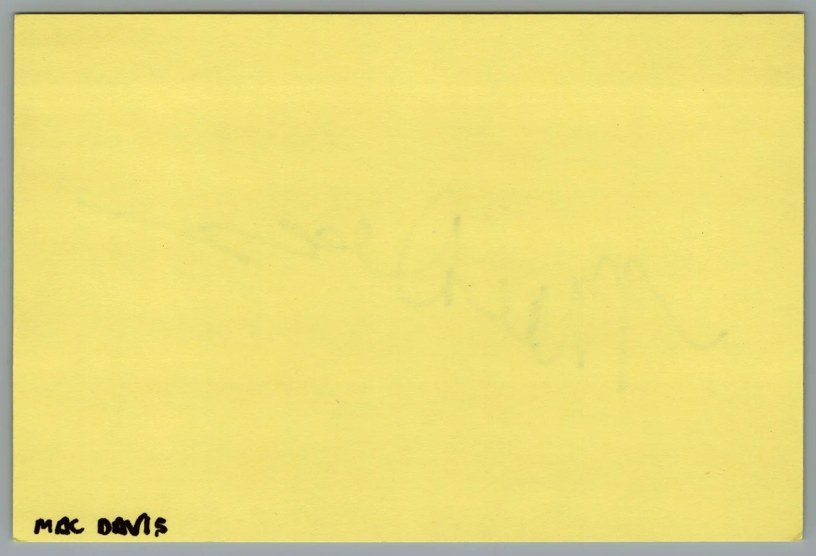 Mac Davis — Mac Davis Signed 4x6 Index Card Autographed, image 2