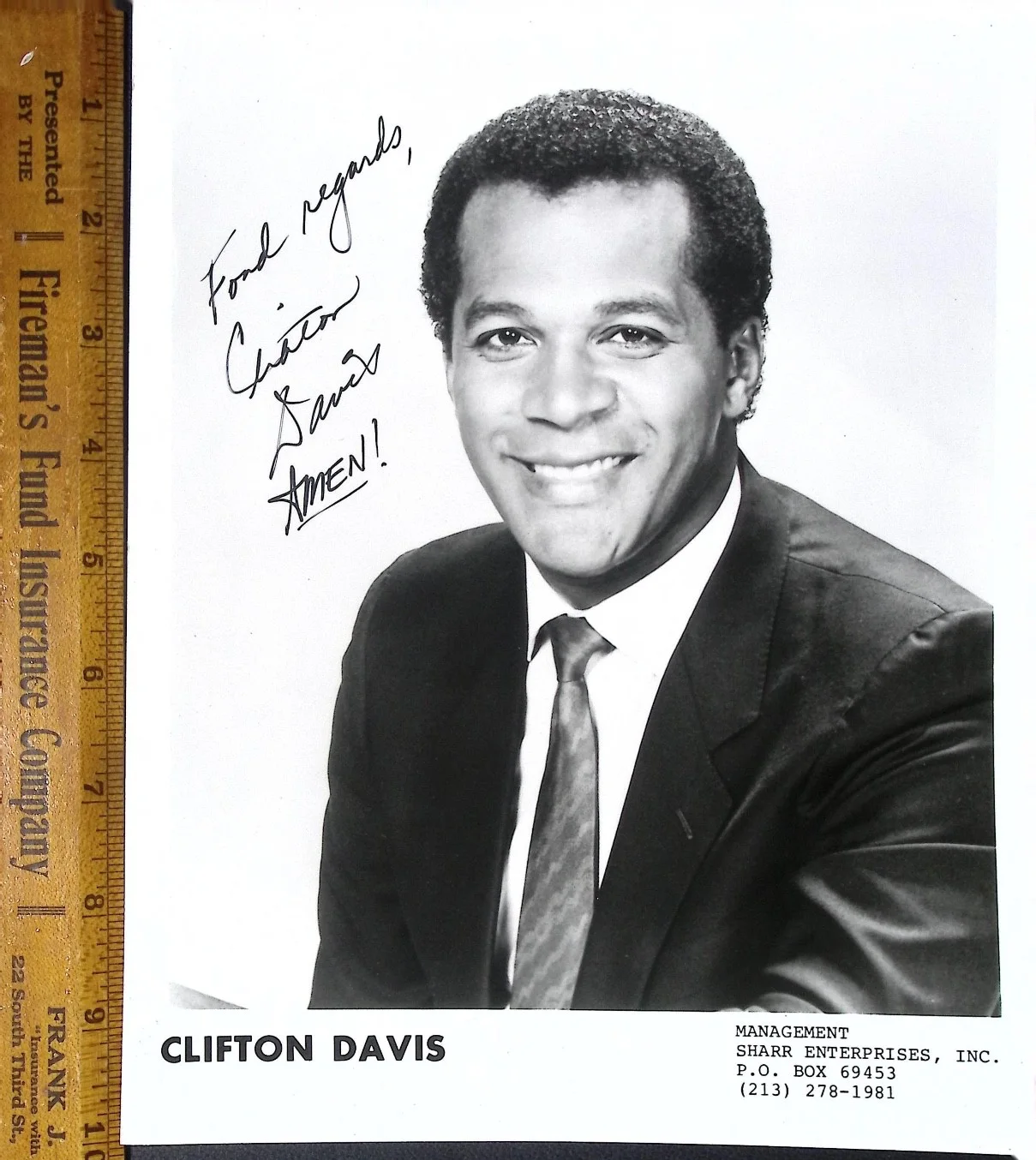 Vintage Clifton Davis Signed Publicity Photo 1989 Actor Singer Portrait, image 3