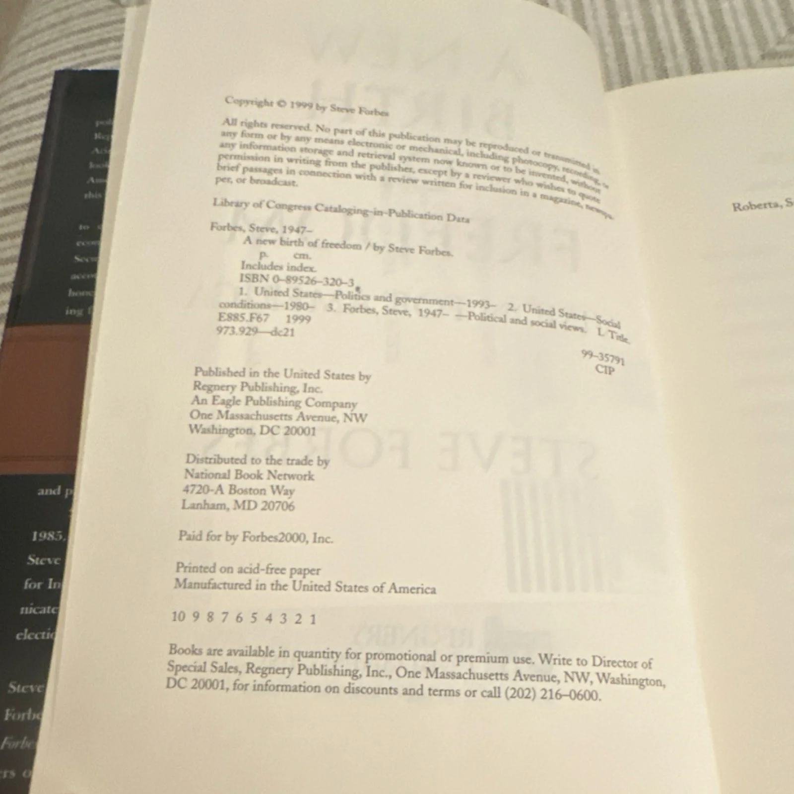 Steve Forbes — SIGNED Steve Forbes A New Birth of Freedom 1st ED/1st Print Hardcover, изображение 5