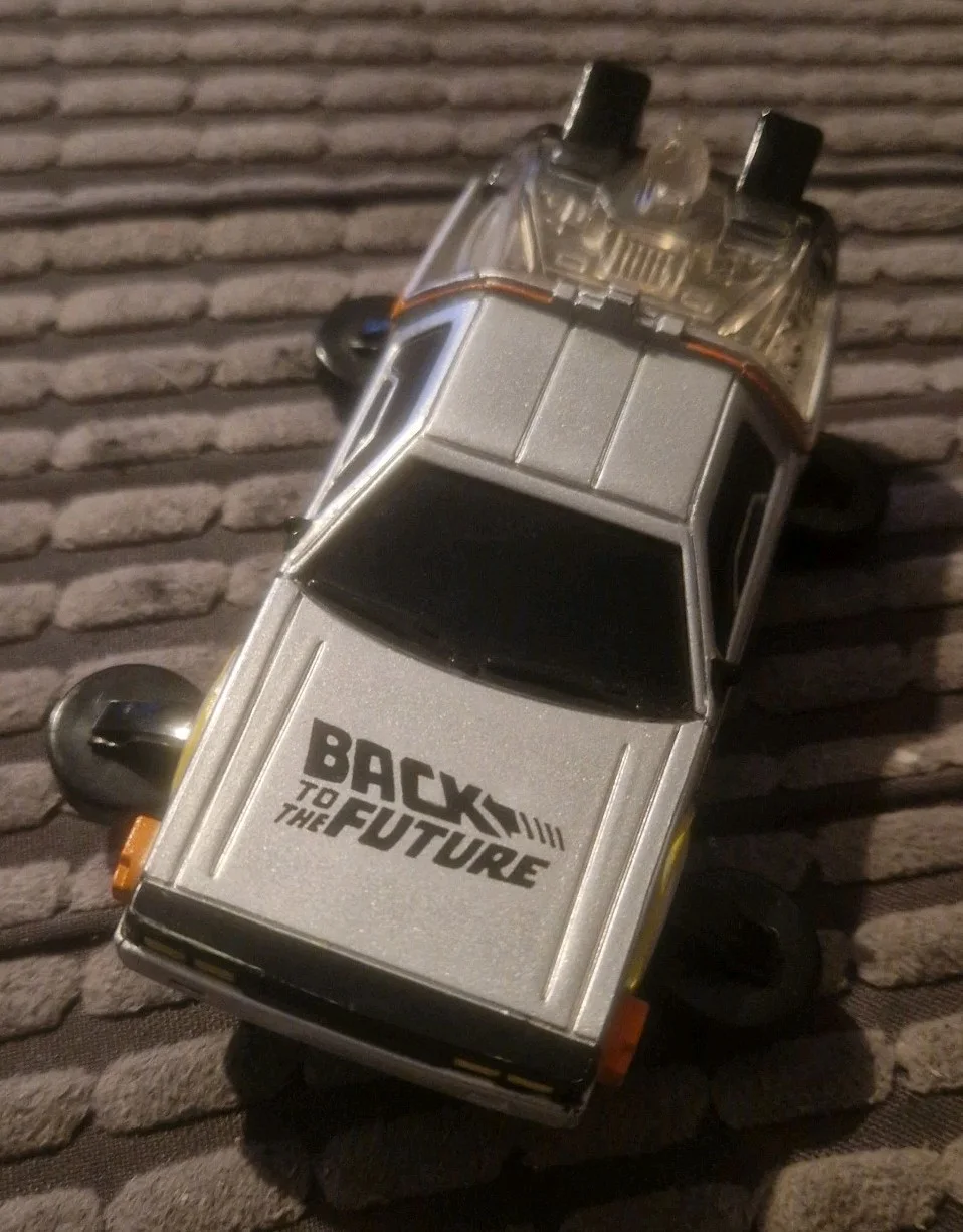 BACK TO THE FUTURE DELOREAN Toy Car UNIVERSAL STUDIOS Back Logo, image 3