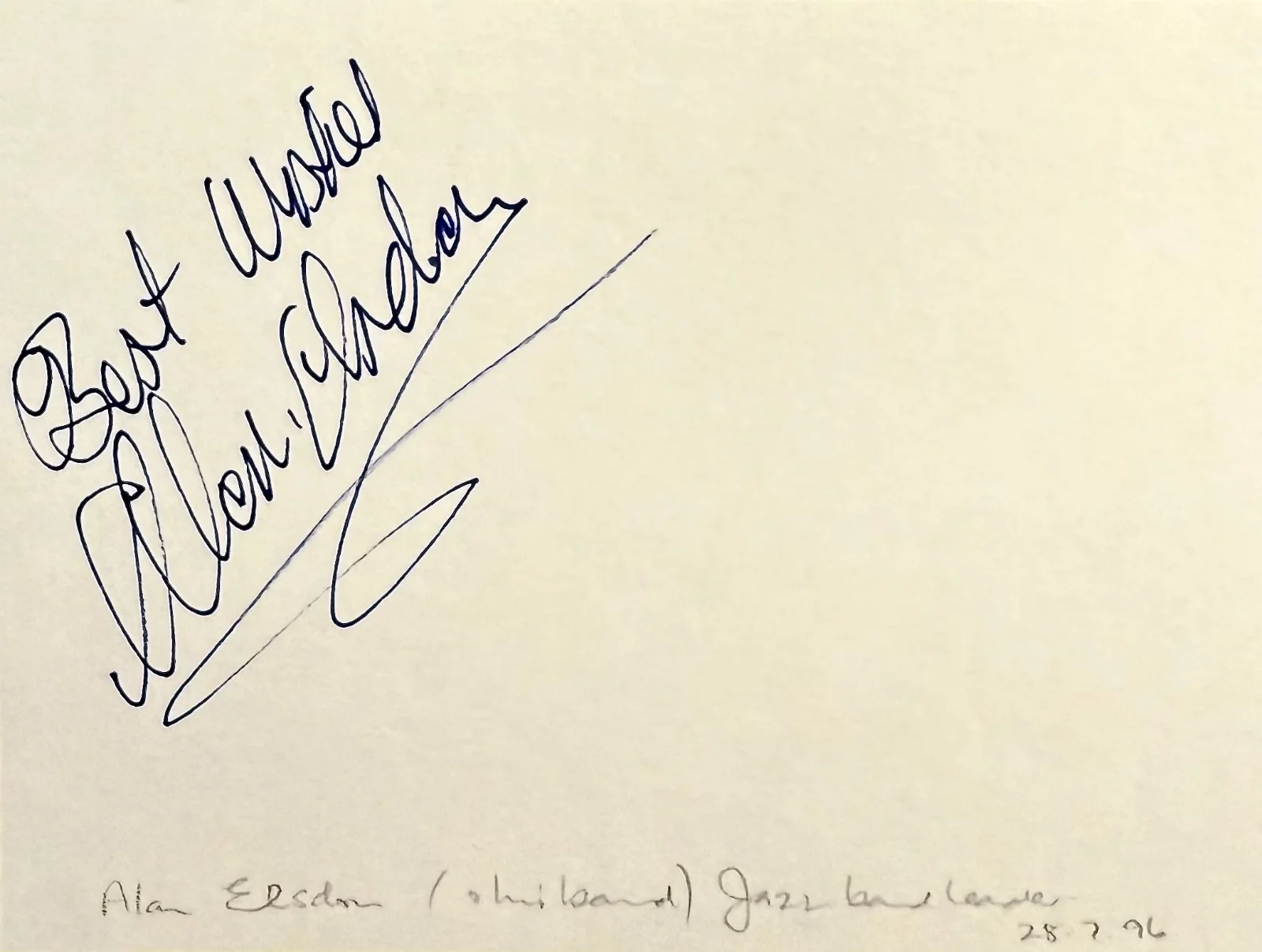 ALAN ELSDON Signed Autograph 3x5 INDEX CARD English Jazz Trumpeter Flugelhornist, изображение 3