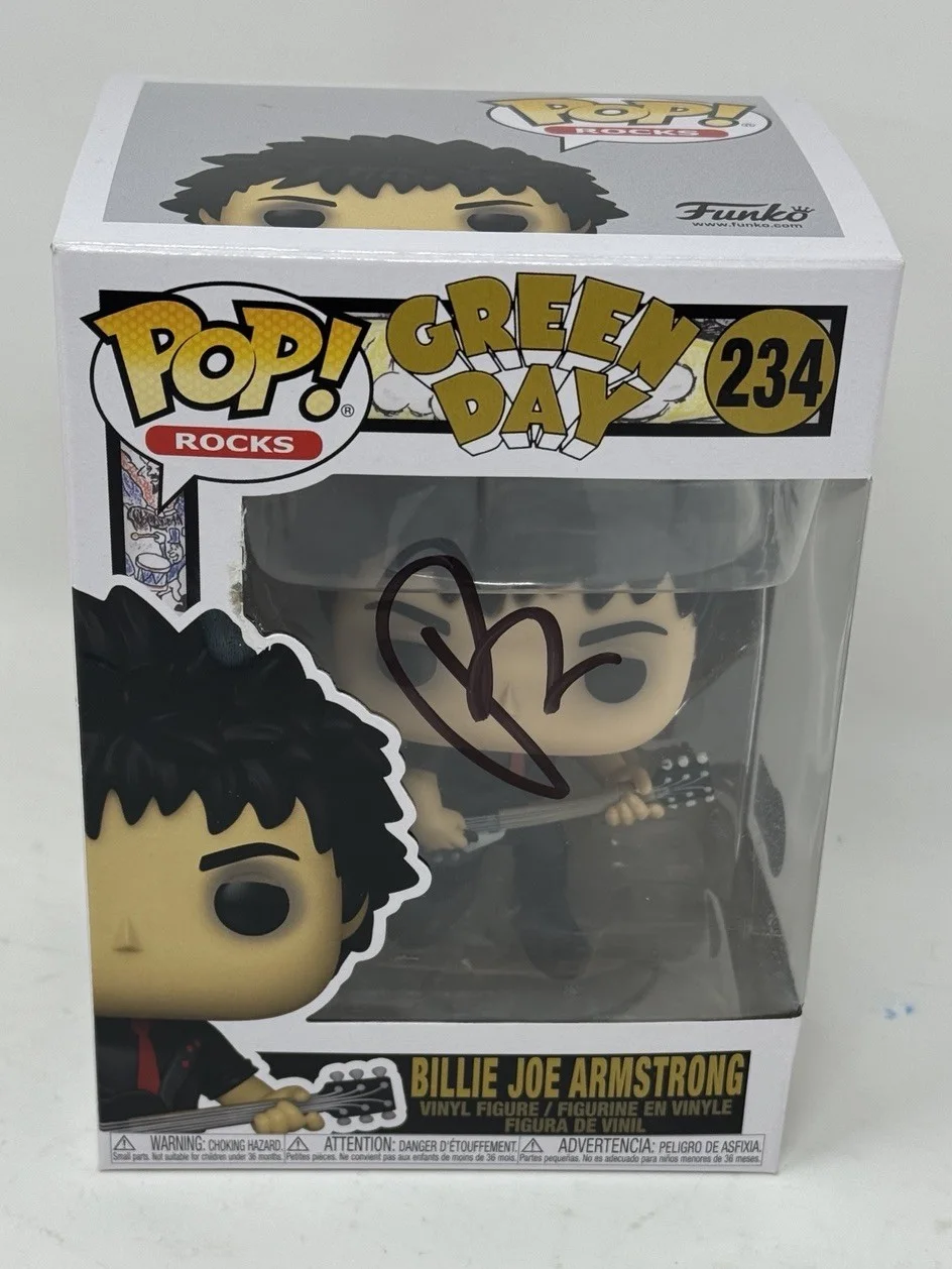 Billie Joe Armstrong Signed Autograph Green Day Funko Pop Figure Beckett COA, изображение 2