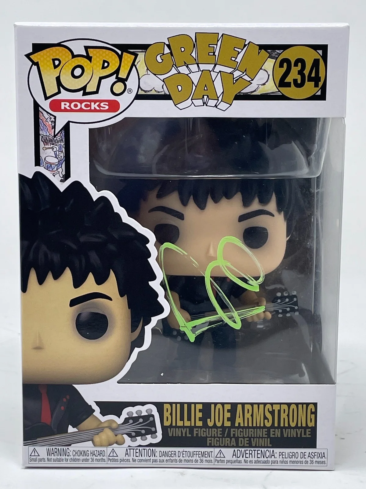 Billie Joe Armstrong Signed Autograph Green Day Funko Pop Figure Beckett COA, изображение 2