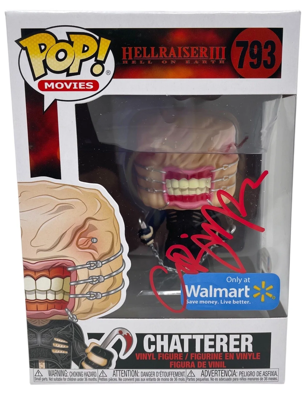 Clive Barker — Clive Barker Signed Hellraiser Chatterer Funko Pop #793 Autograph Beckett COA