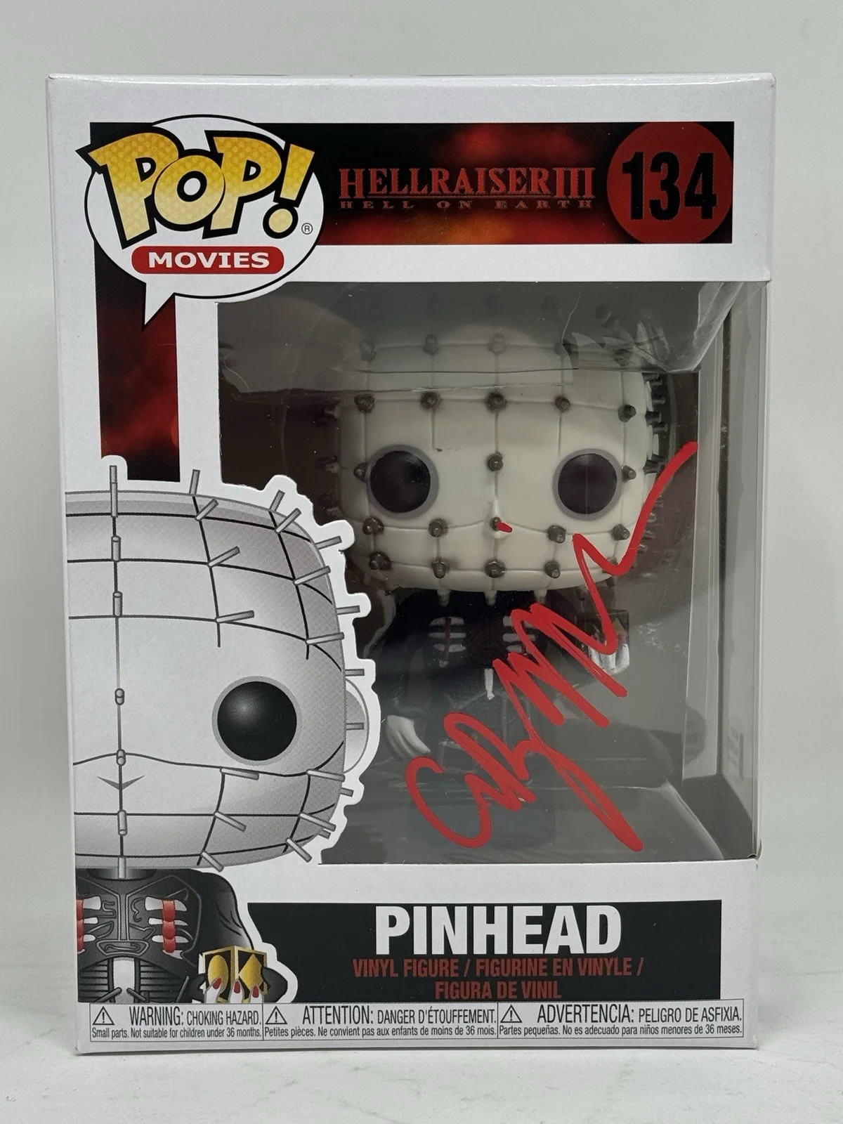 Clive Barker Signed Autographed Pinhead Funko Pop Hellraiser Figure Beckett COA, image 2