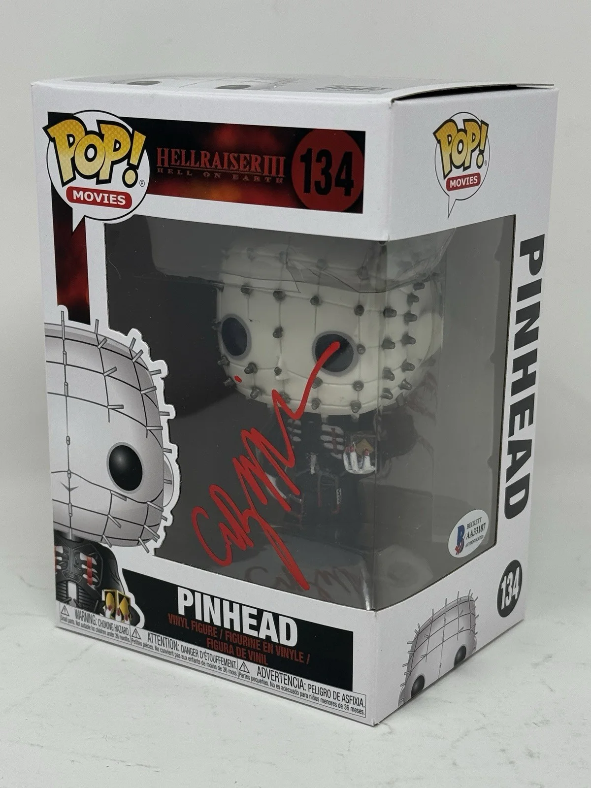 Clive Barker Signed Autographed Pinhead Funko Pop Hellraiser Figure Beckett COA, image 3