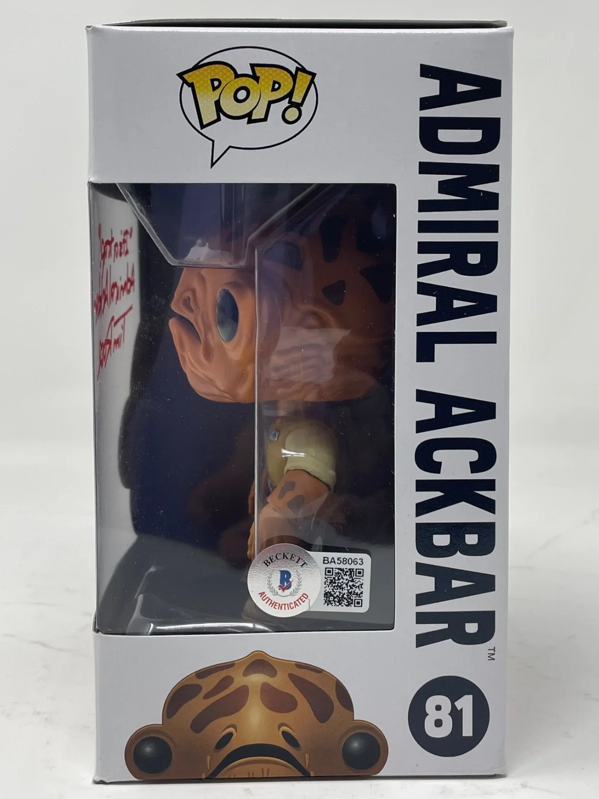 Tim Rose — Tim Rose Signed Star Wars Admiral Ackbar Funko Pop #81 It's A Trap Quote Beckett, изображение 3