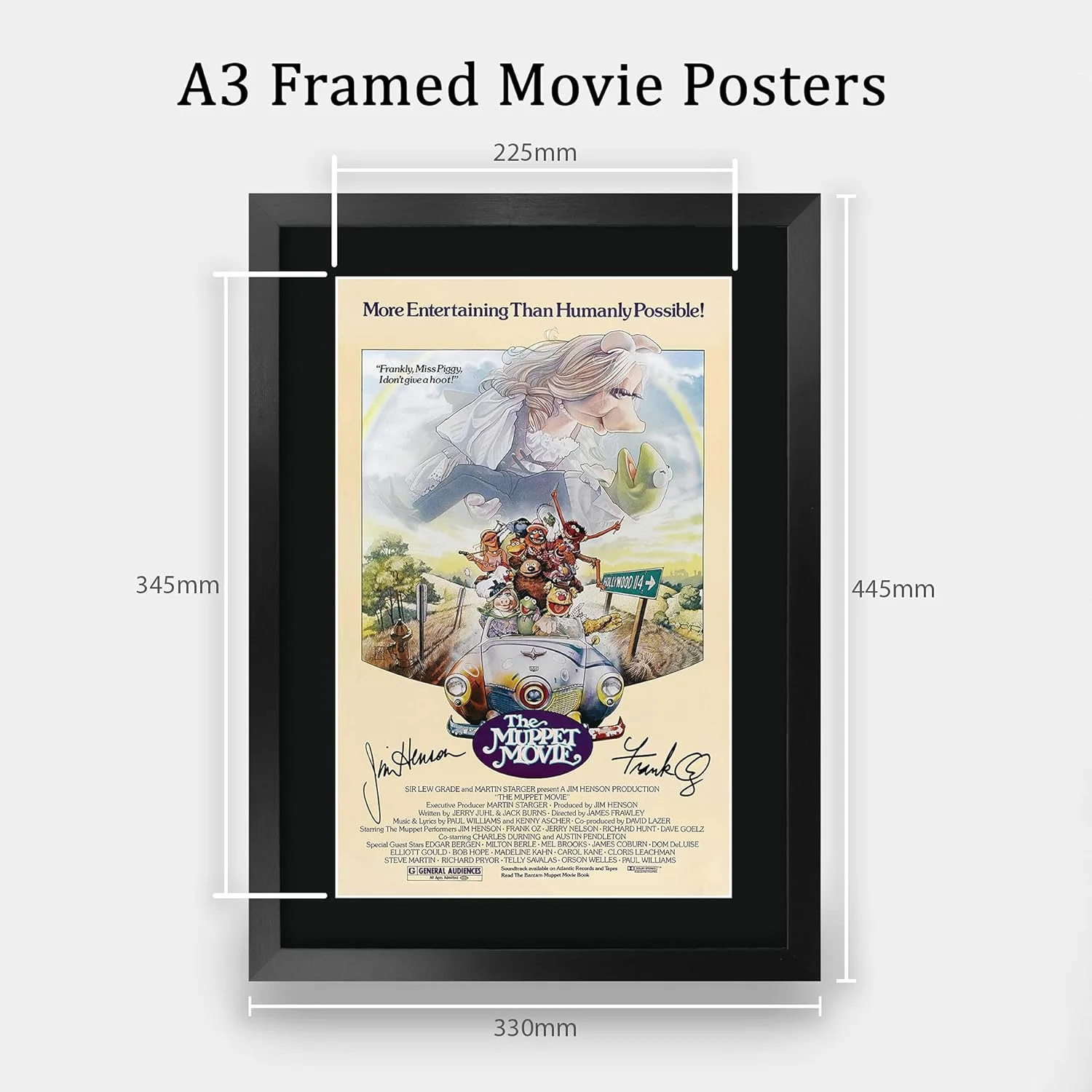 The Muppet Movie 16 x 12 inch Framed Gifts Printed Poster Signed Autograph Pictu, изображение 2