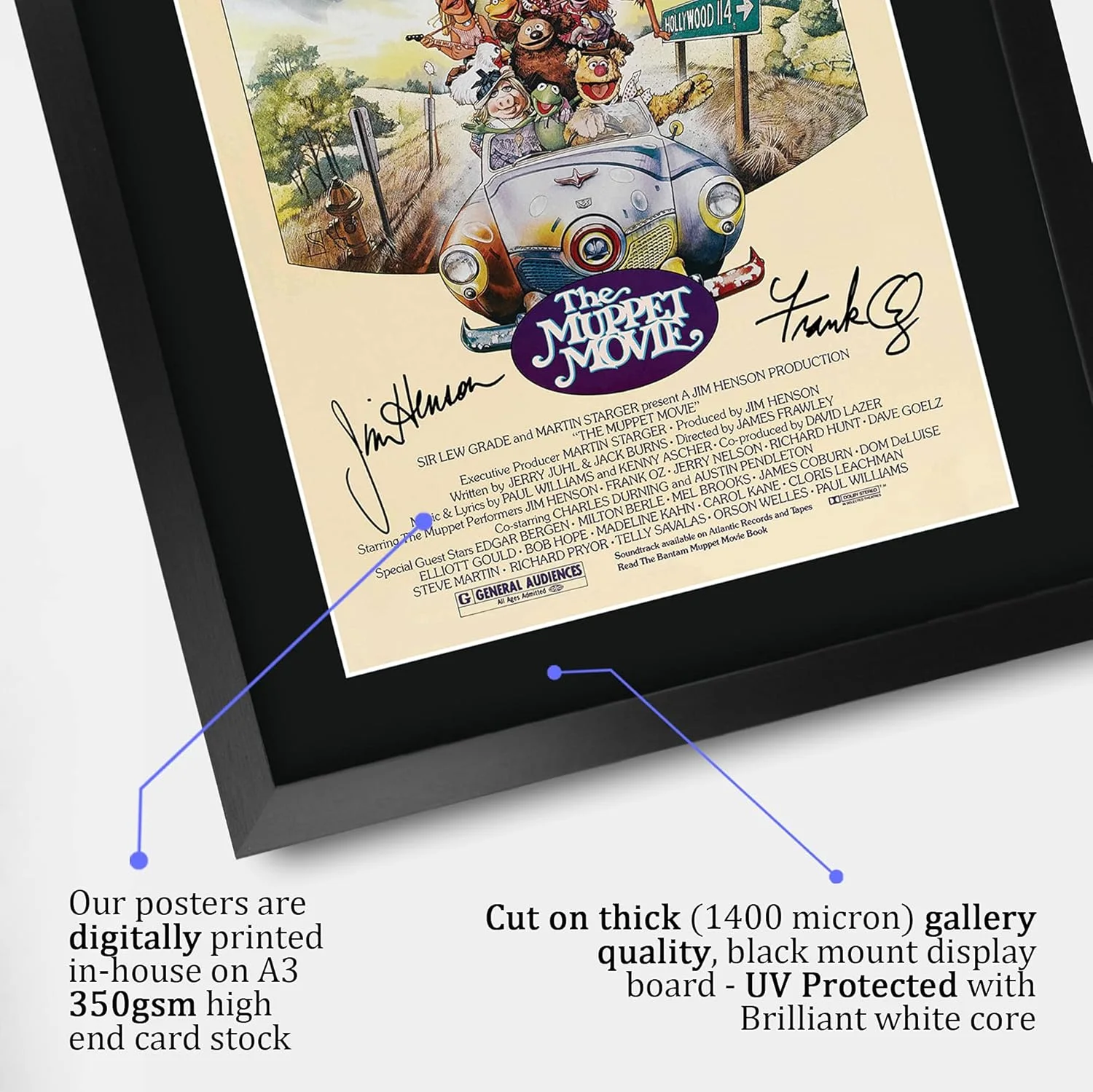 The Muppet Movie 16 x 12 inch Framed Gifts Printed Poster Signed Autograph Pictu, изображение 4