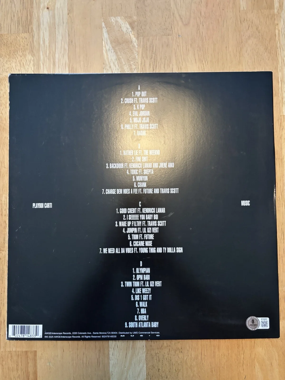 Playboi Carti Signed Autographed I Am Music Vinyl. Beckett Coa. Read, изображение 3
