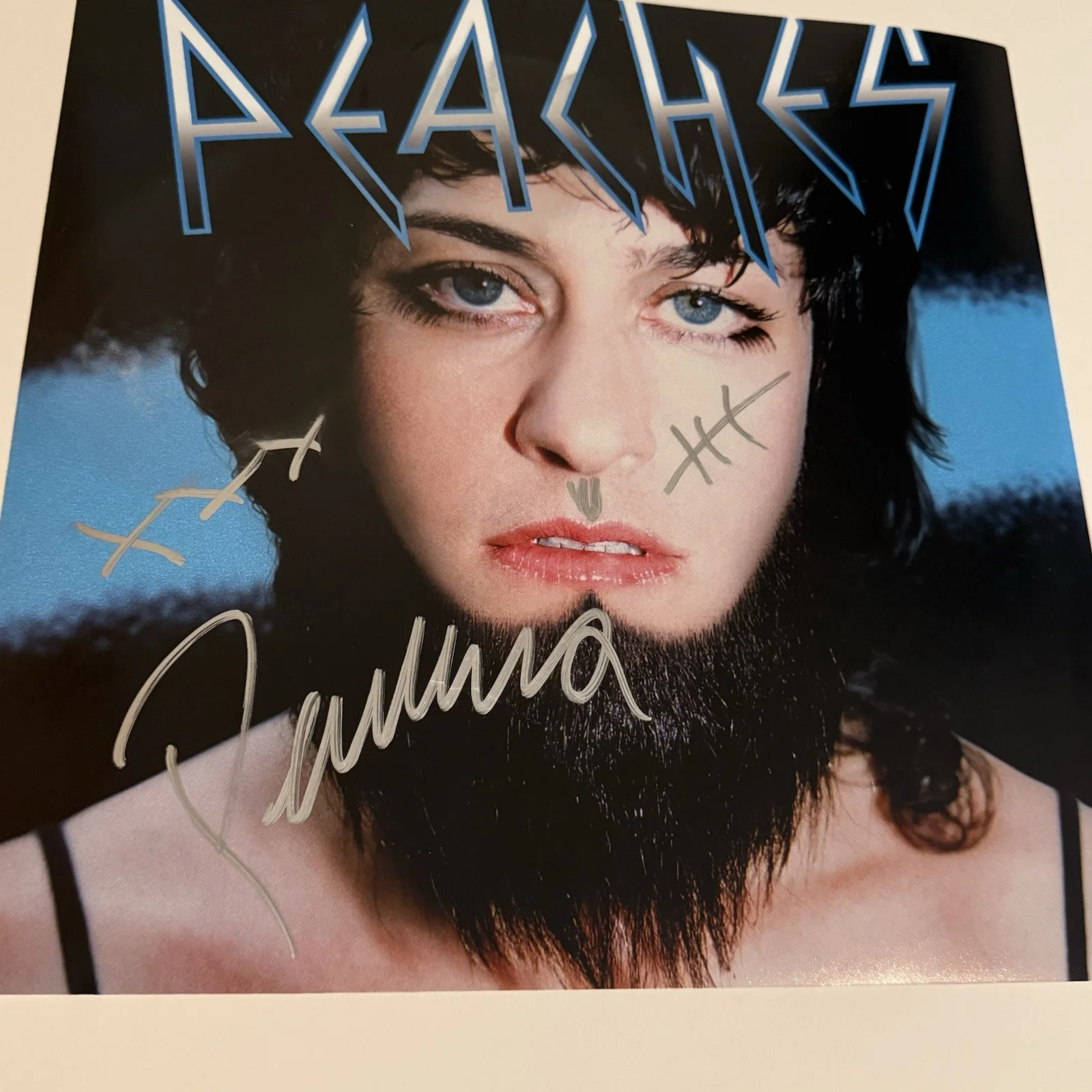 PEACHES SIGNED FATHERF*CKER 12x12 PHOTO IMPEACH MY BUSH JSA COA, image 3