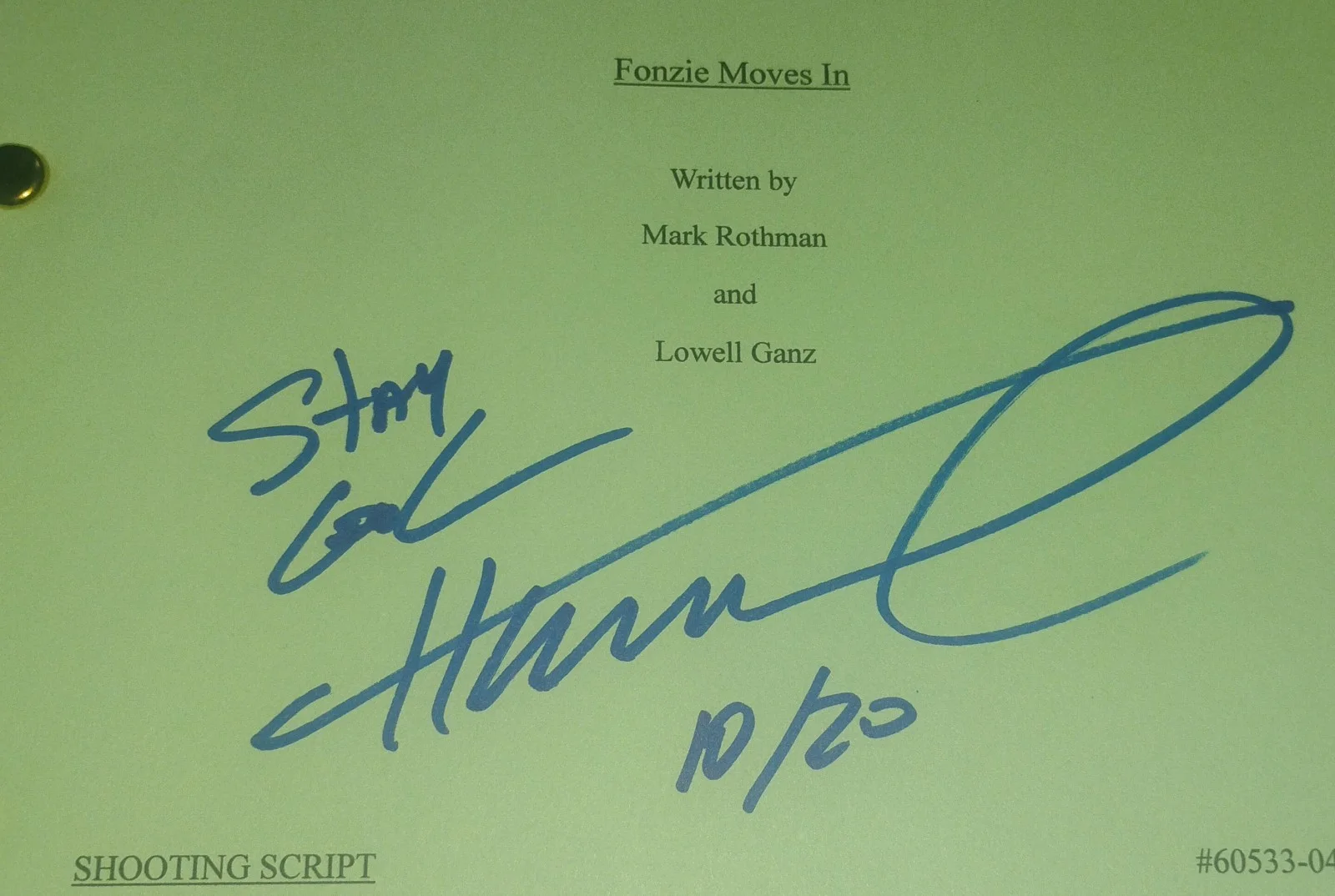 Henry Winkler & Marion Ross Hand Signed Happy Days Script COA - NO US TARIFF, image 4