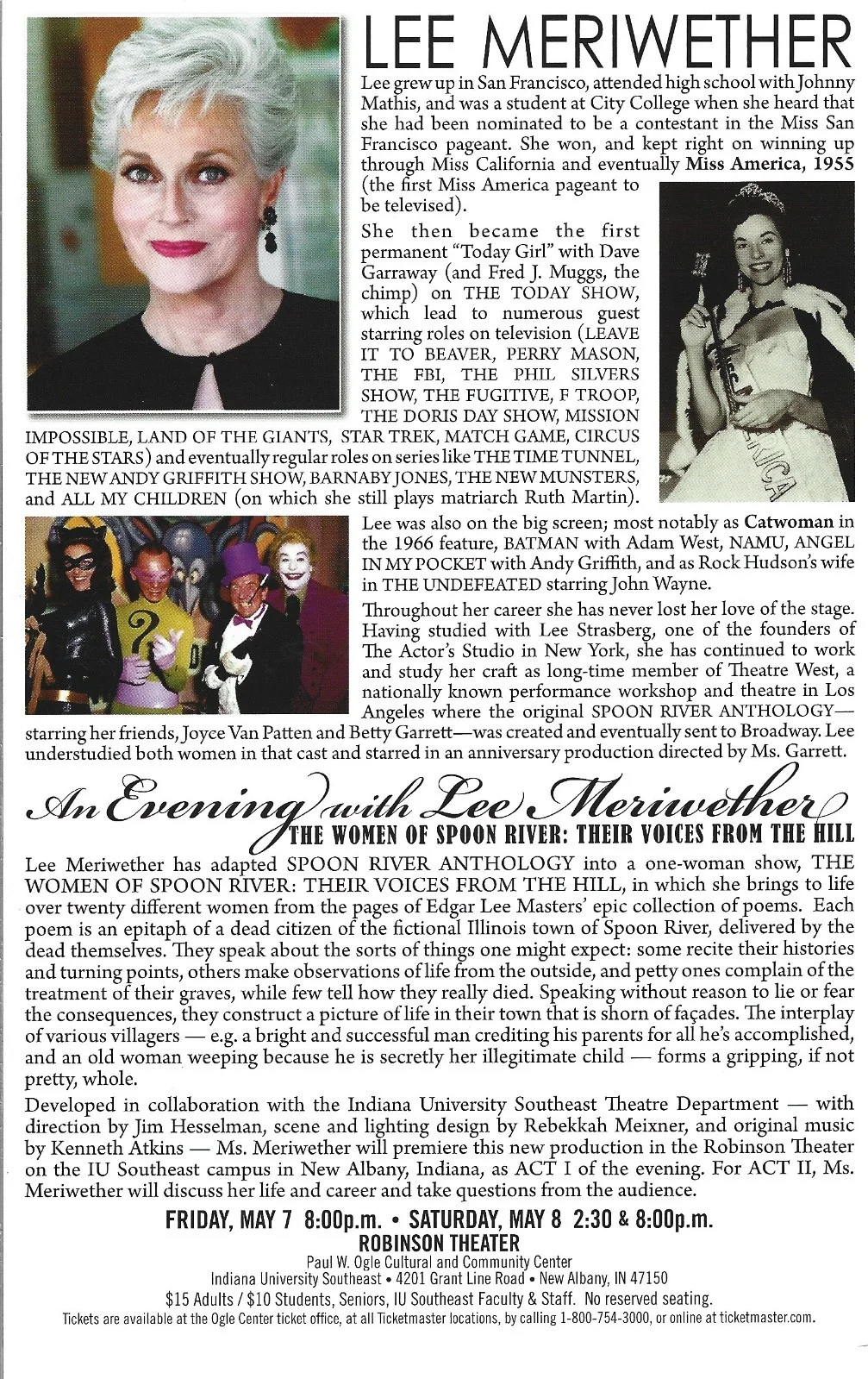 Lee Meriwether — Lee Meriwether SIGNED Woman of Spoon River Appearance Flyer Photo COA Autograph, image 2
