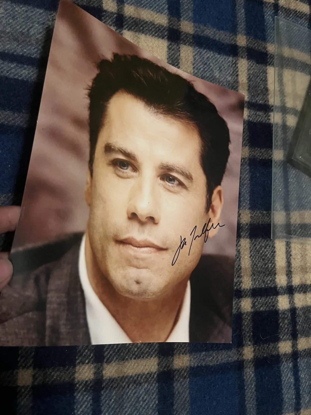 Vintage 90’s Signed John Travolta 1997 Portrait Photograph 10 x 8 In Frame, изображение 4