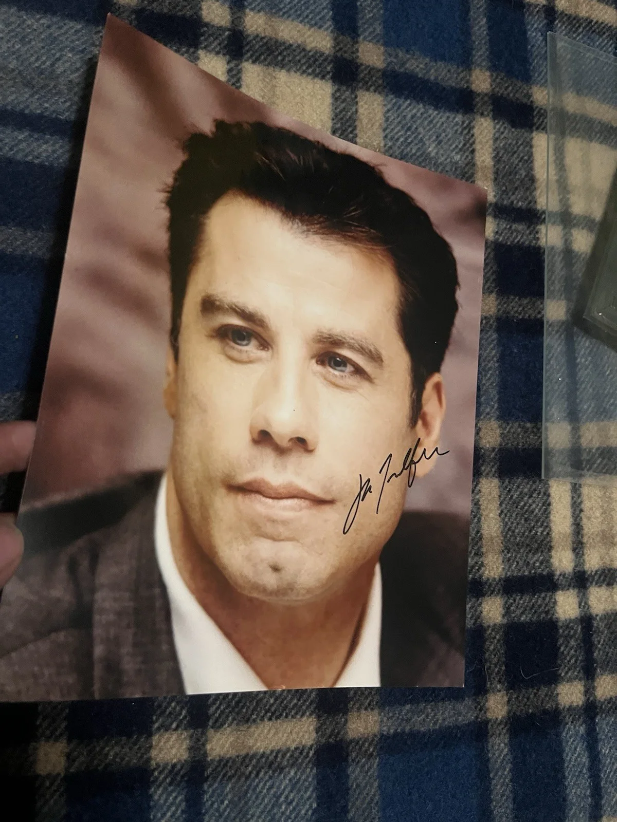 Vintage 90’s Signed John Travolta 1997 Portrait Photograph 10 x 8 In Frame, изображение 5