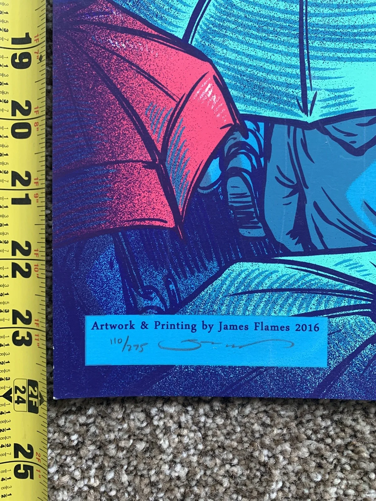 Kevin Devine Instigator Limited 24x18 Poster - Signed James Flames 2016 #110/275, изображение 2