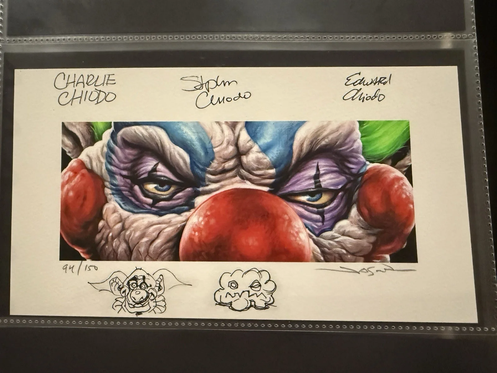 Chiodo Brothers — Chiodo Brothers signed Killer Klowns Print By Jason Edmiston EWAF Beckett COA *, изображение 2