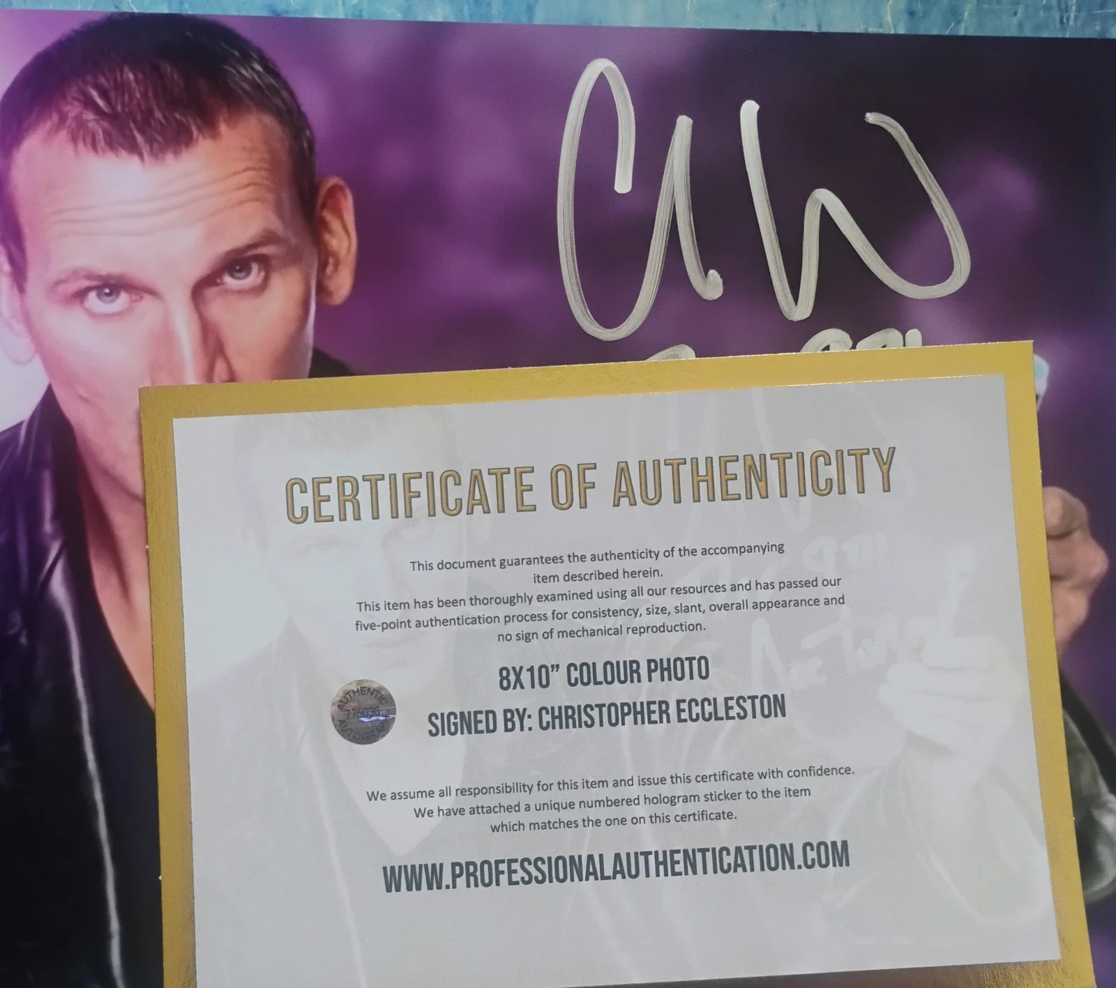 Christopher Eccleston Hand Signed 8x10 Photo COA Doctor Who NO US TARIFF, image 4
