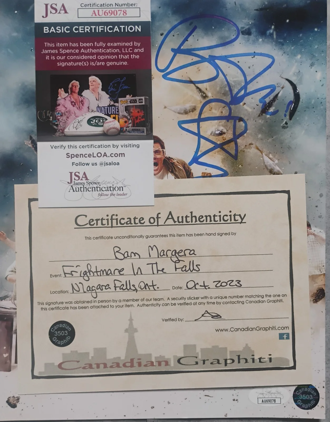 Bam Margera Hand Signed 8x10 Photo JSA COA Jackass NO US TARIFFS, изображение 4