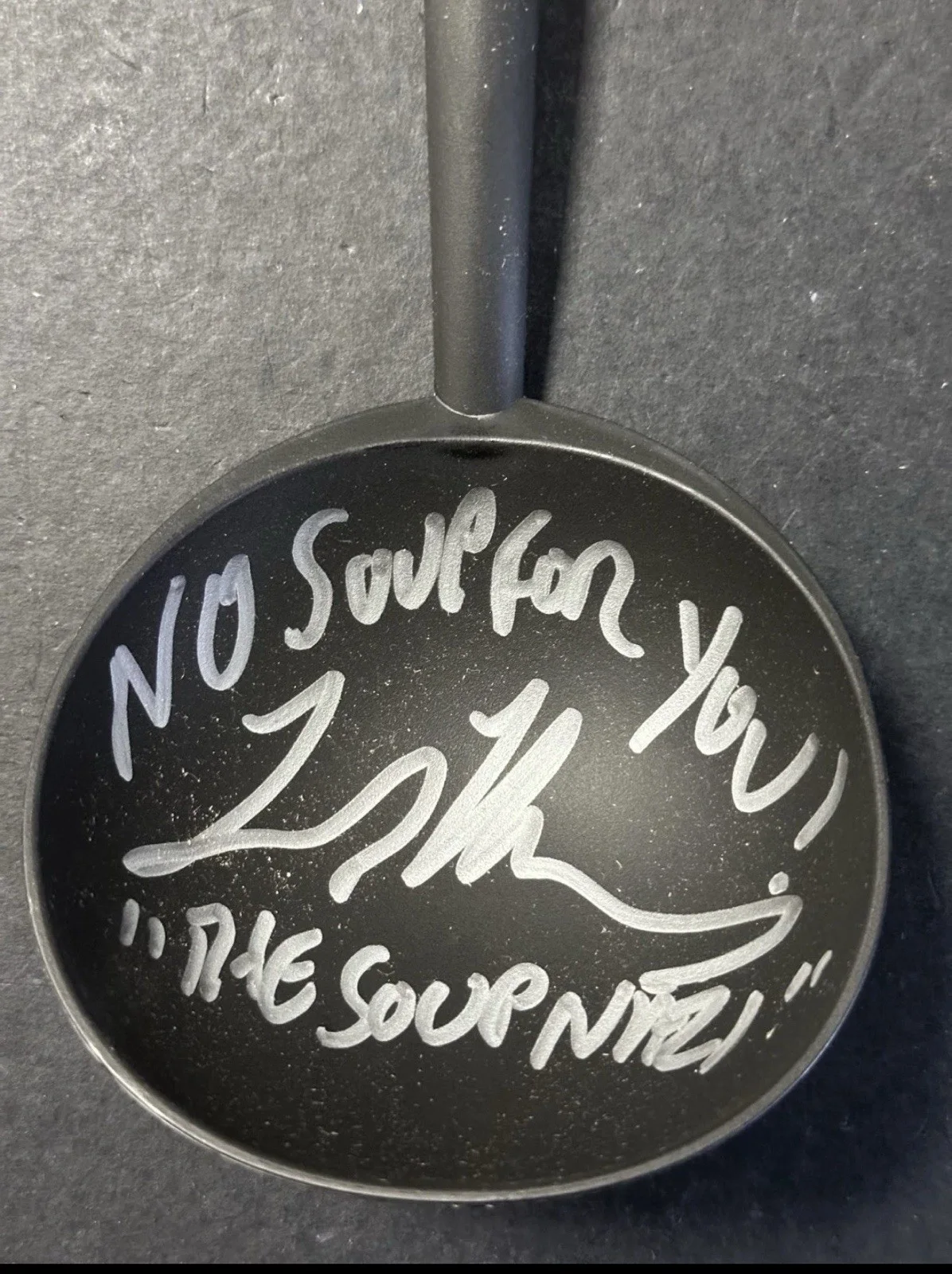 Larry Thomas Soup Nazi — Larry Thomas Seinfeld Signed " No Soup For You " Ladle AUTO BAS Beckett Holo🍜, image 2