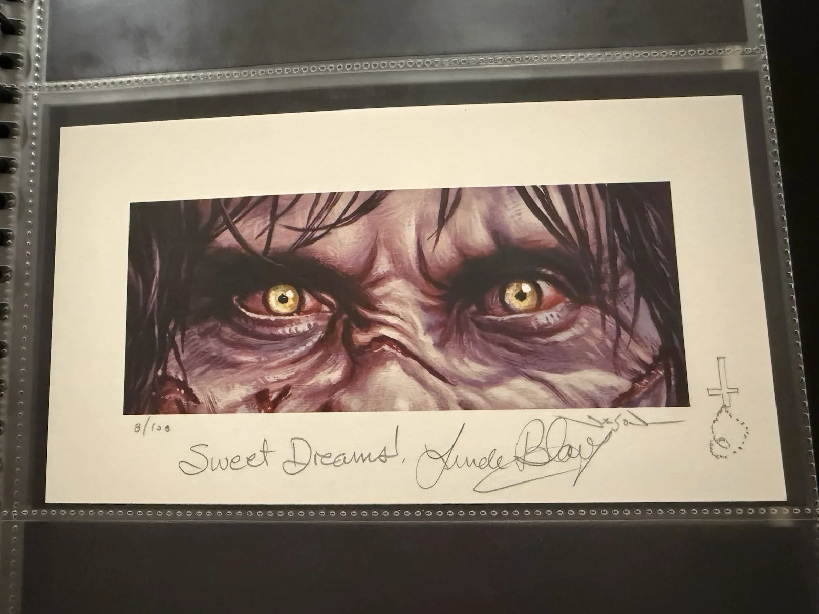 Linda Blair — Linda Blair signed Exorcist Print By Jason Edmiston EWAF Beckett COA *, image 2
