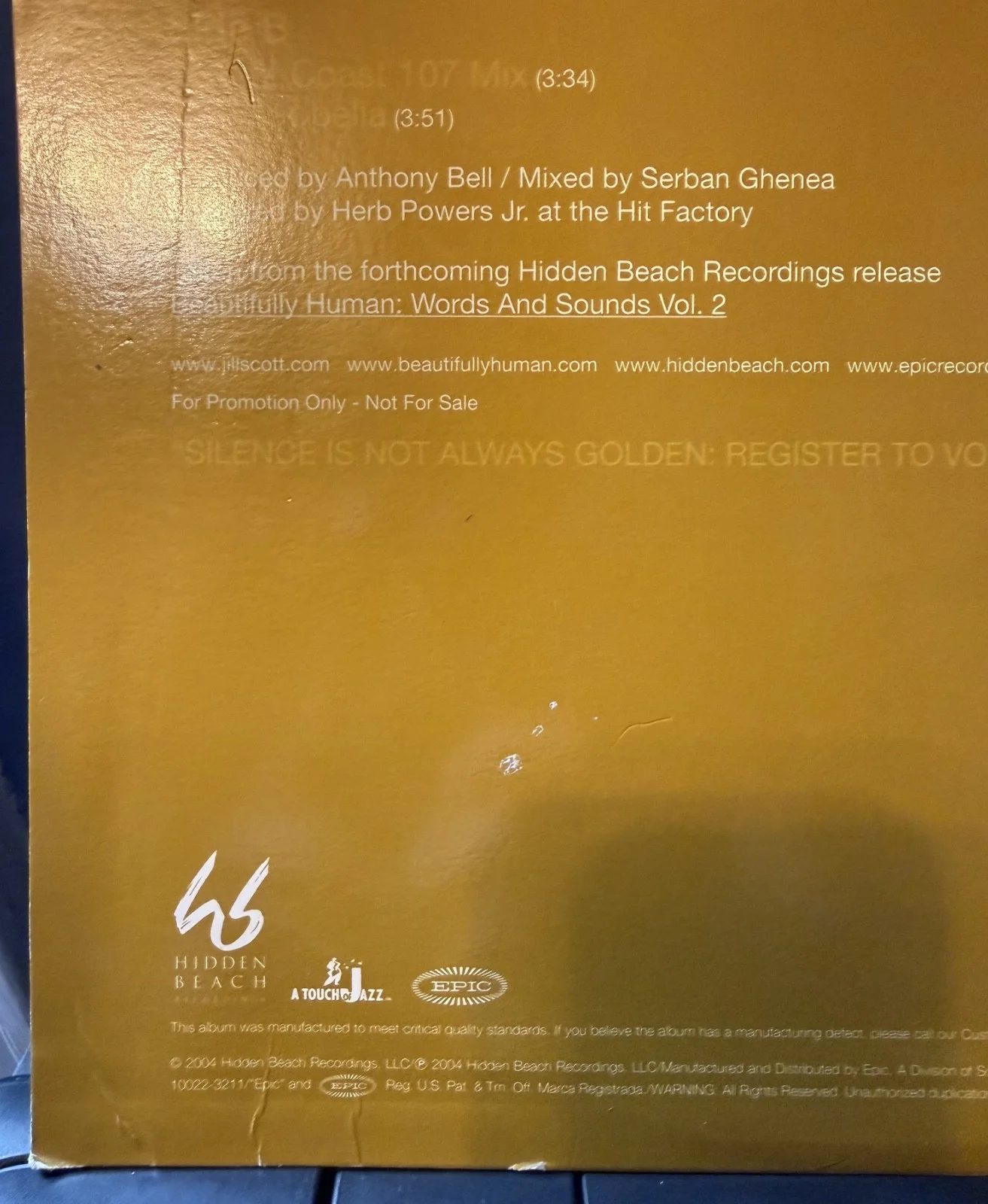 Jill Scott signed Golden 12" lp, image 4