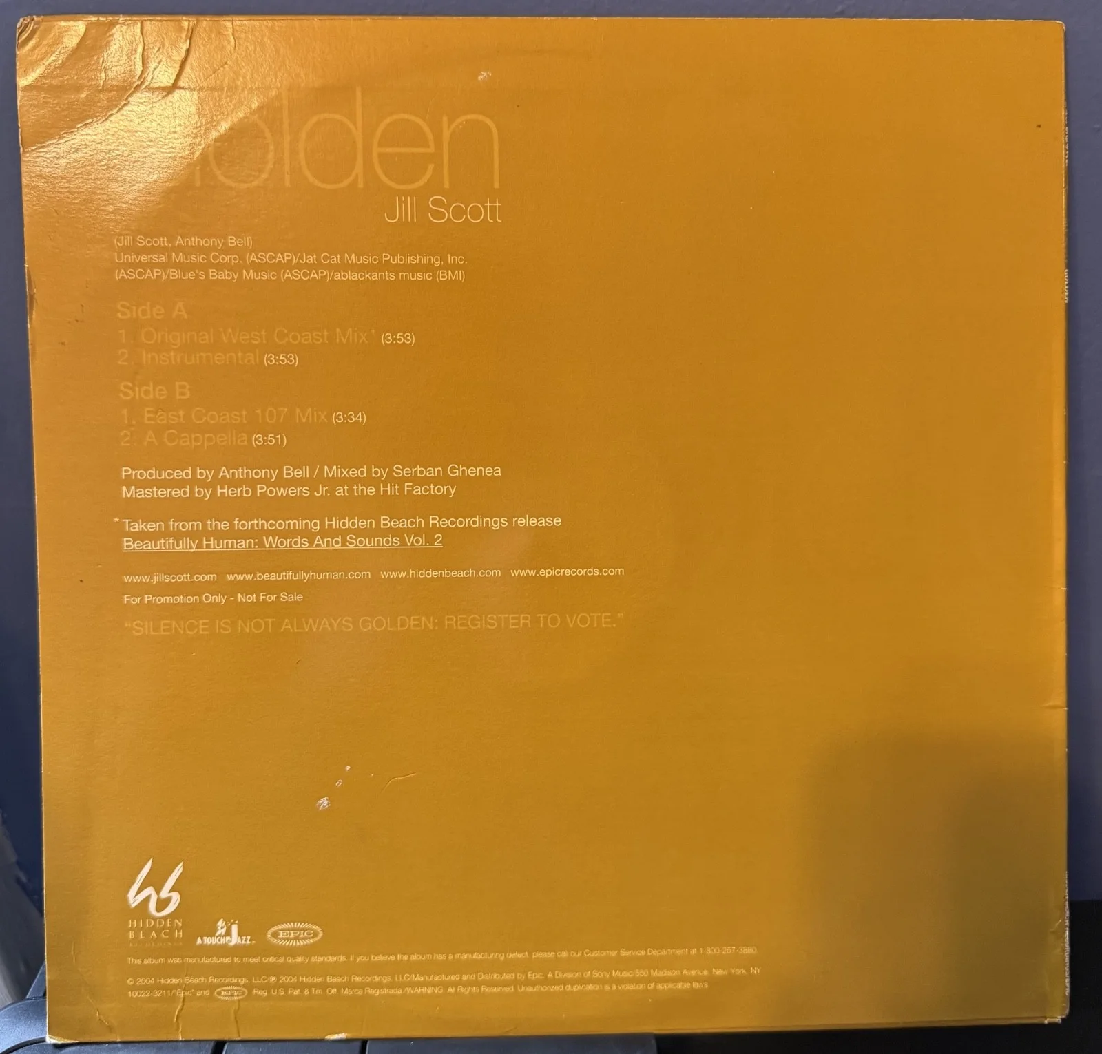 Jill Scott signed Golden 12" lp, image 5