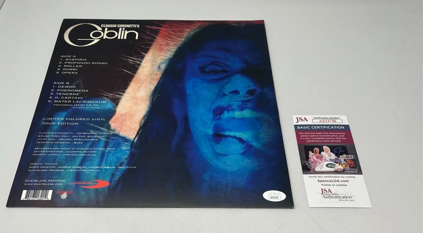 Claudio Simonetti signed Goblin Music For A Witch Album JSA COA, image 2