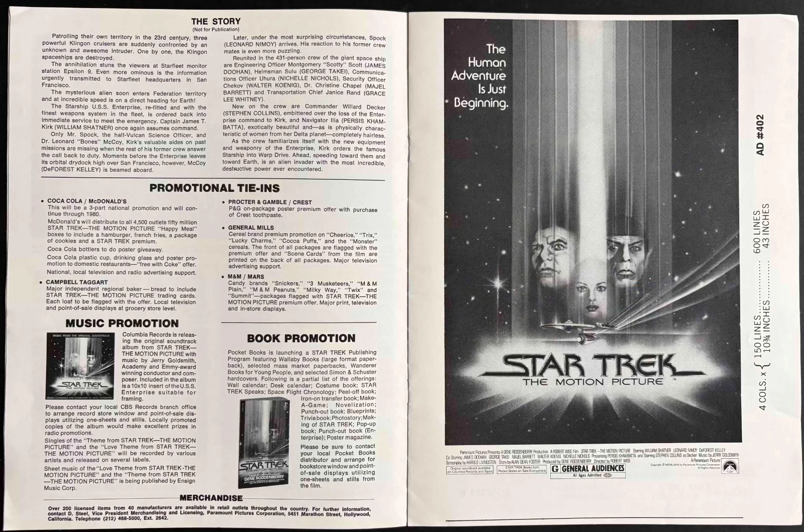 Star Trek The Motion Picture ORIGINAL Film Press Kit + 3x Stills Shatner Nimoy, изображение 4