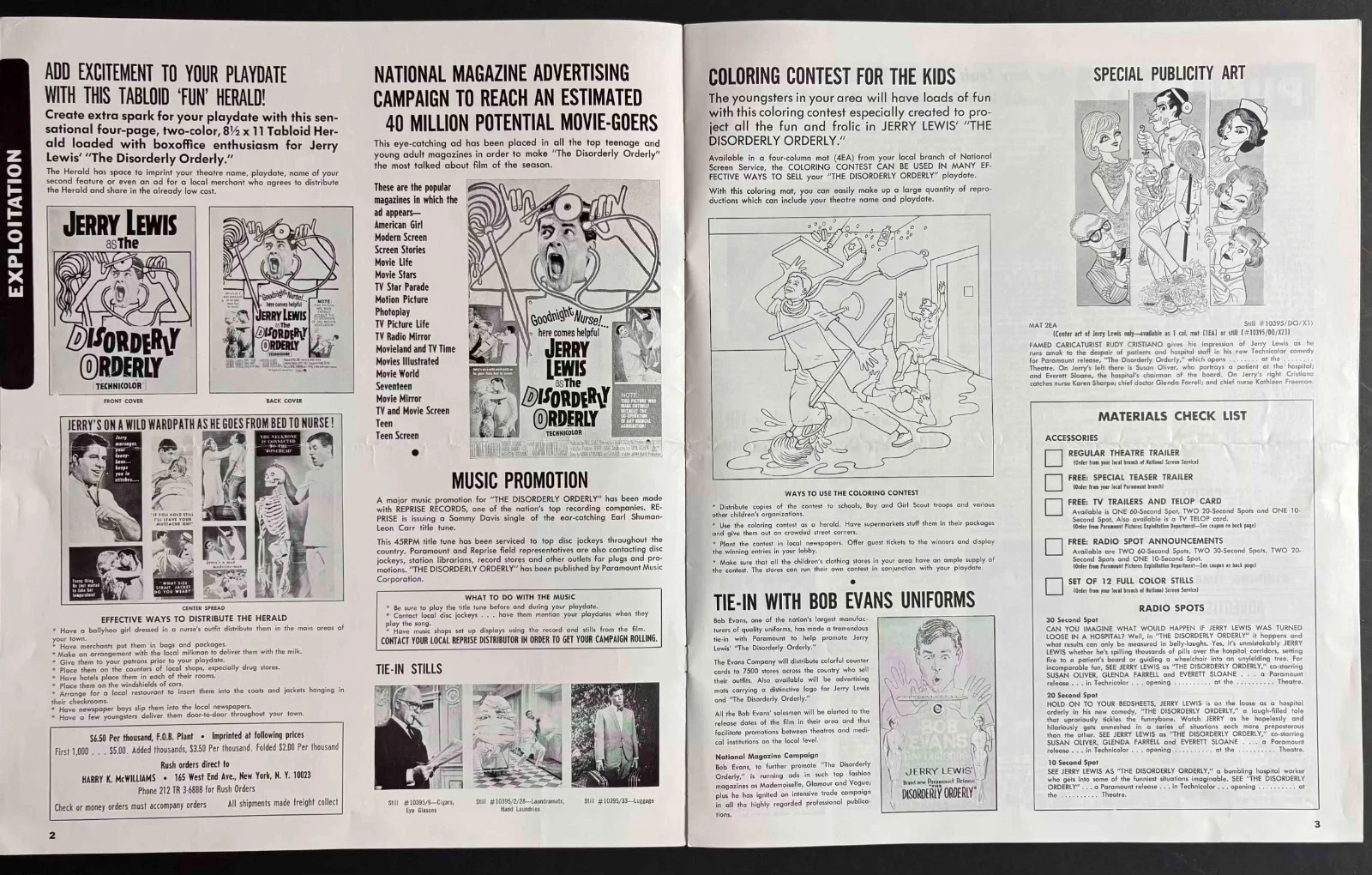 Disorderly Orderly ORIGINAL US Film Campaign Book Jerry Lewis 1964, image 2