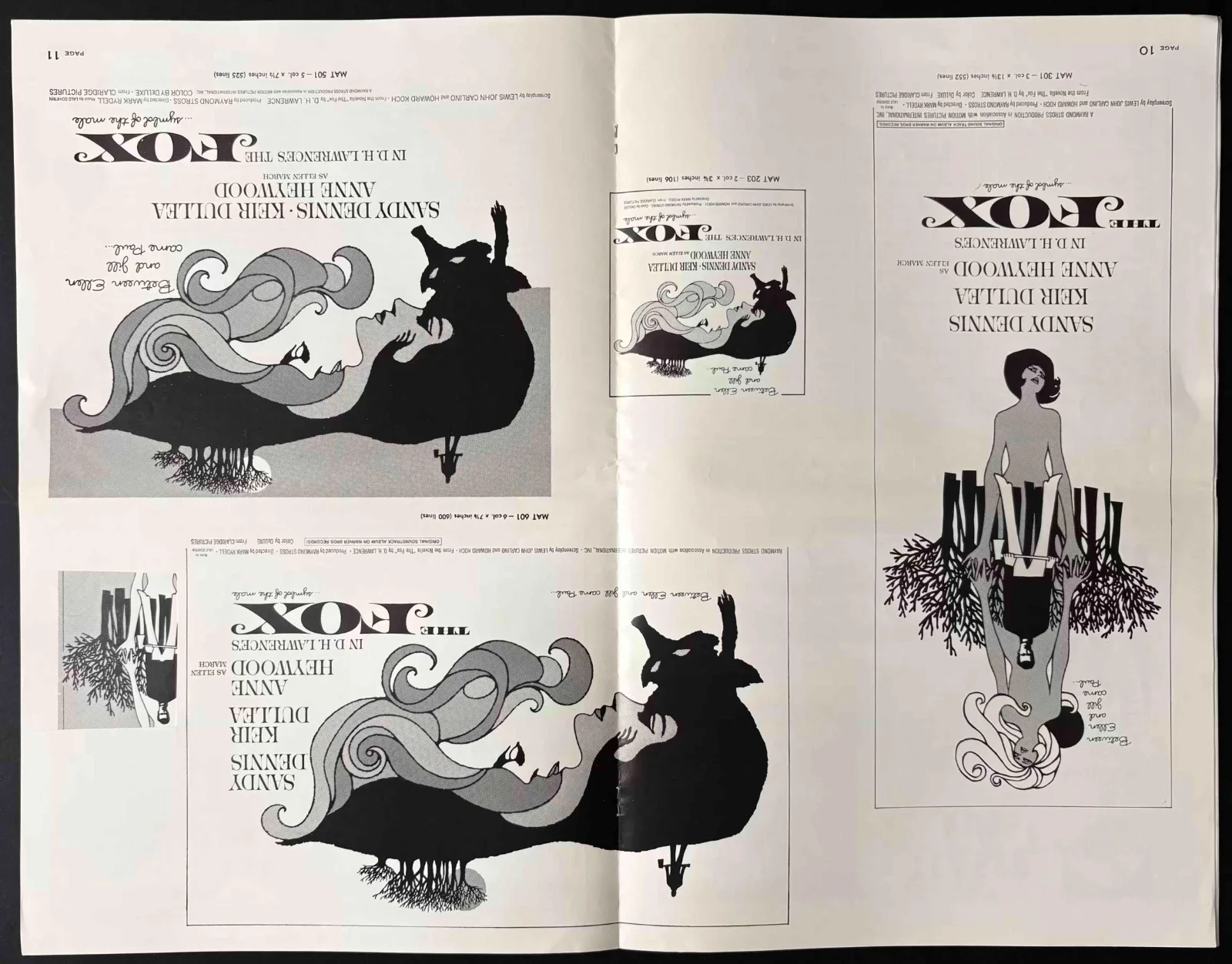 The Fox ORIGINAL Film Campaign Book Sandy Dennis Anne Heywood 1967, изображение 3