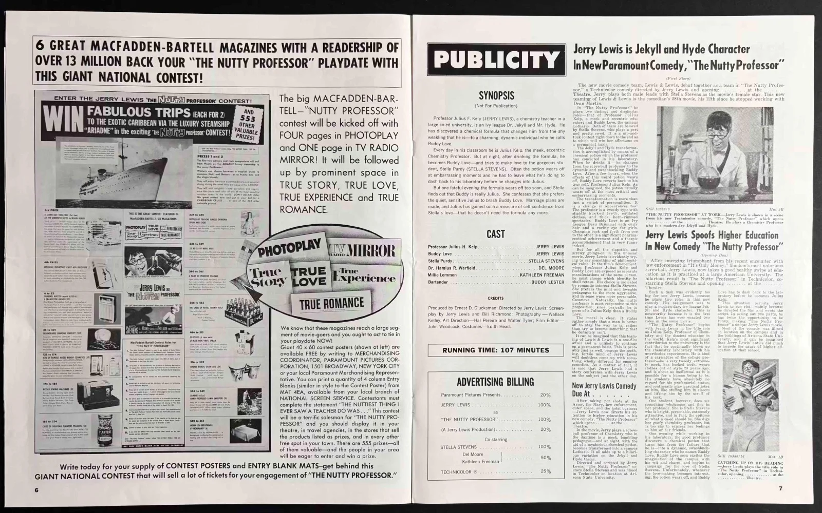 Nutty Professor ORIGINAL US Film Campaign Book Jerry Lewis 1963, image 2