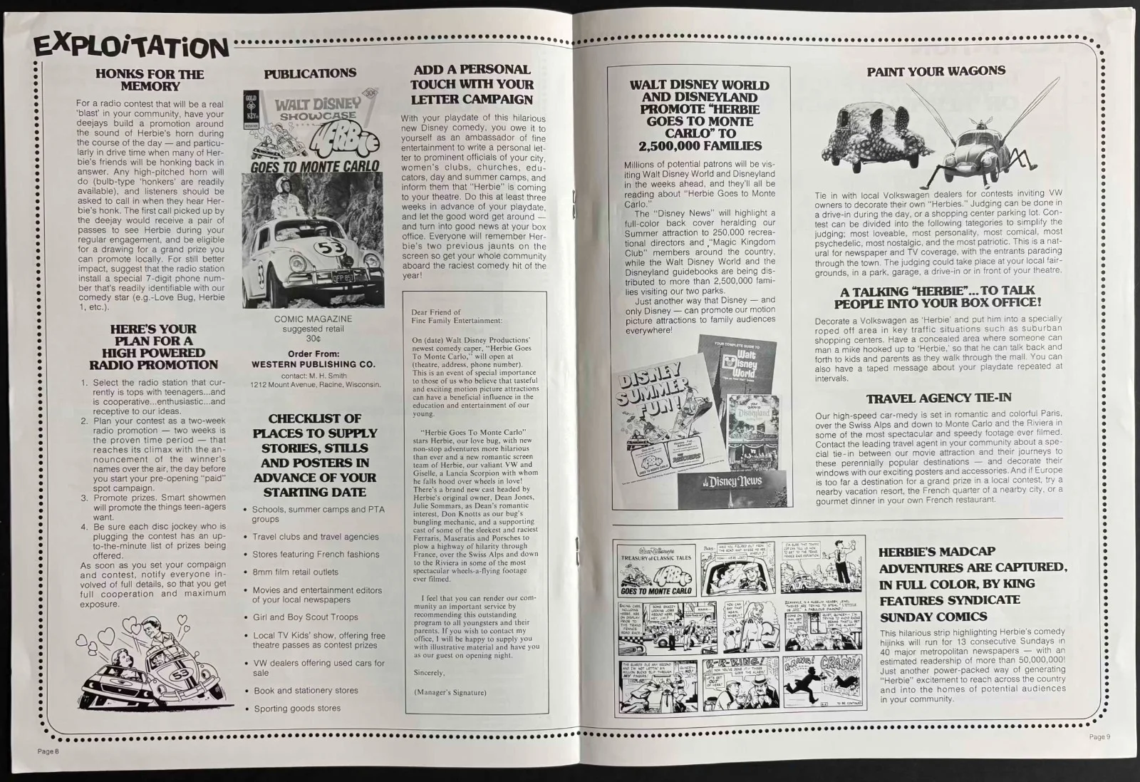 Herbie Goes to Monte Carlo ORIGINAL US Film Campaign Book + Ad Pad Disney 1977, изображение 3