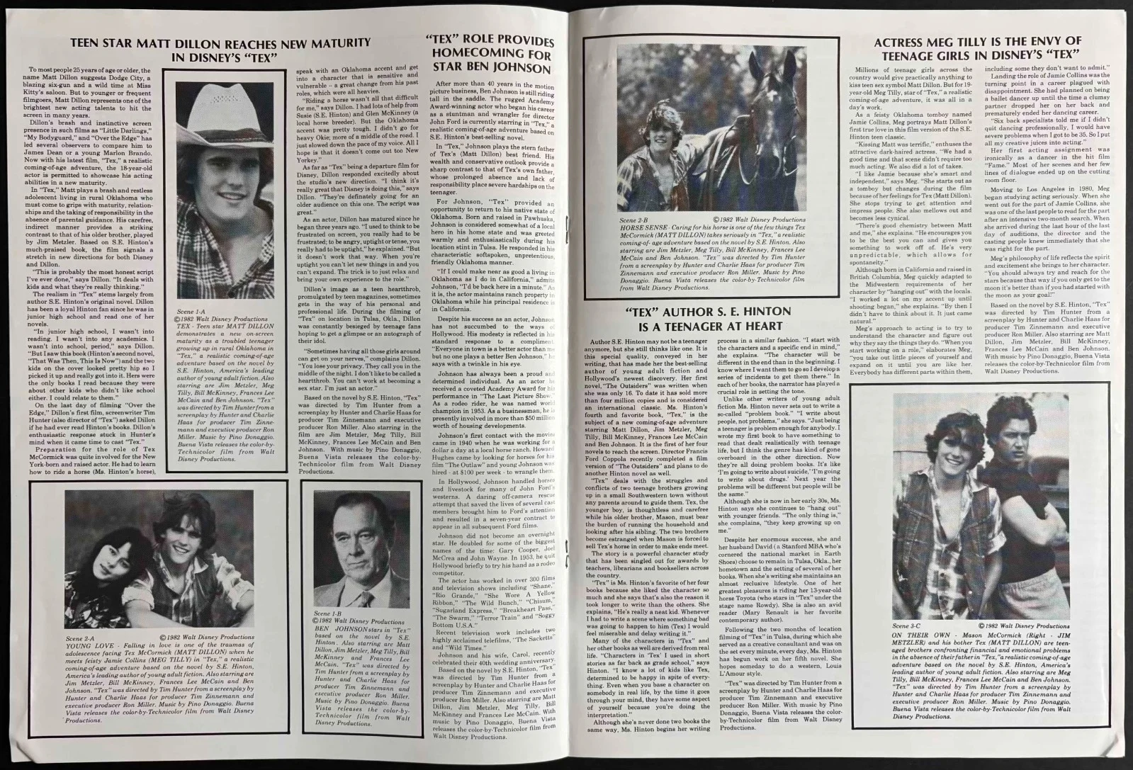 Tex ORIGINAL US Film Campaign Book + Ad Pad Disney Matt Dillon Emilio Estevez 82, image 2