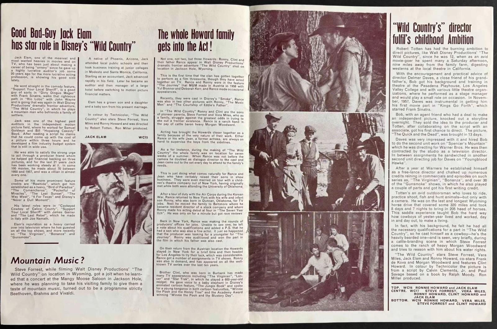 Wild Country ORIGINAL Film Press Campaign Book Disney 1970, изображение 3