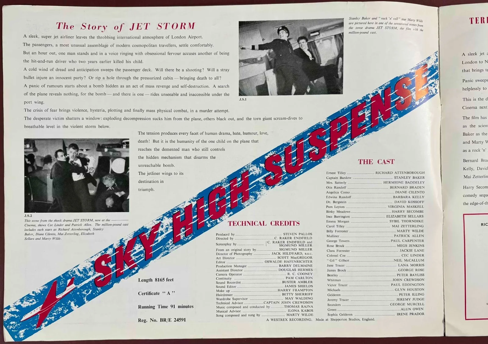 Jet Storm ORIGINAL UK Film Campaign Book Richard Attenborough Stanley Baker 1959, изображение 2