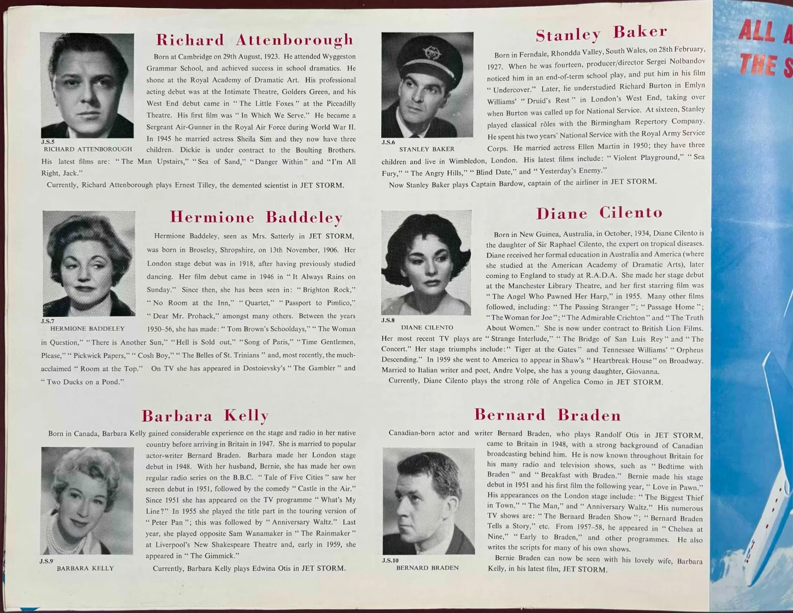 Jet Storm ORIGINAL UK Film Campaign Book Richard Attenborough Stanley Baker 1959, изображение 3