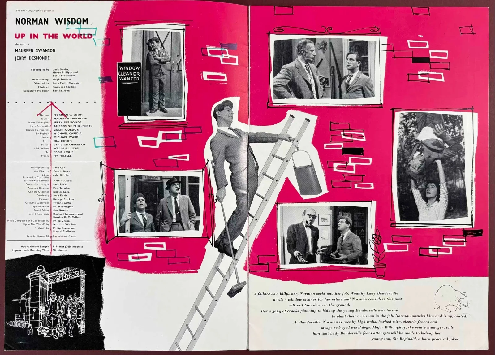 Up in the World ORIGINAL UK Film Campaign Book Norman Wisdom 1956, изображение 2
