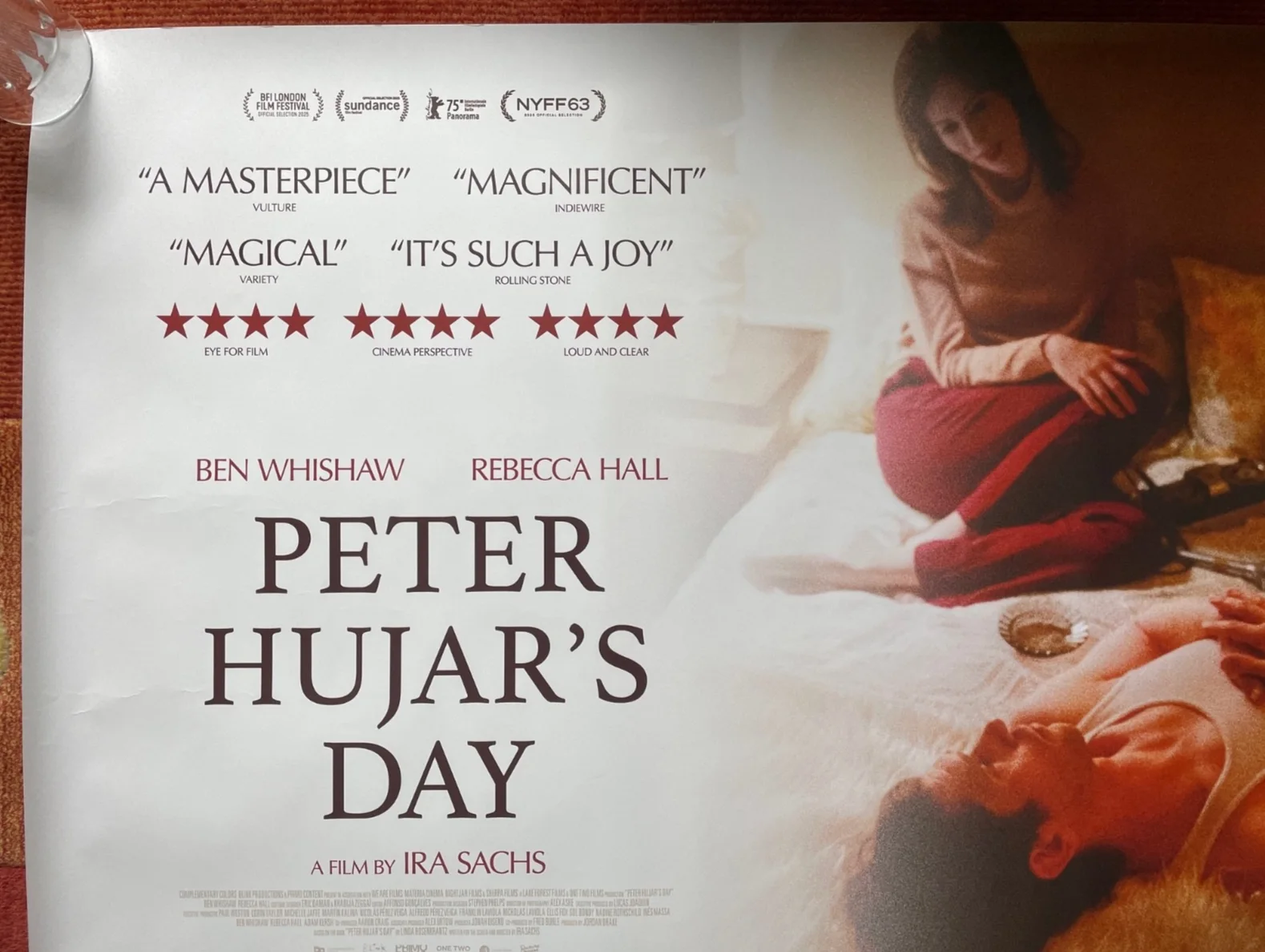 PETER HUJAR'S DAY (2025) Original UK Quad Movie Poster Ben Whishaw, Rebecca Hall, изображение 2