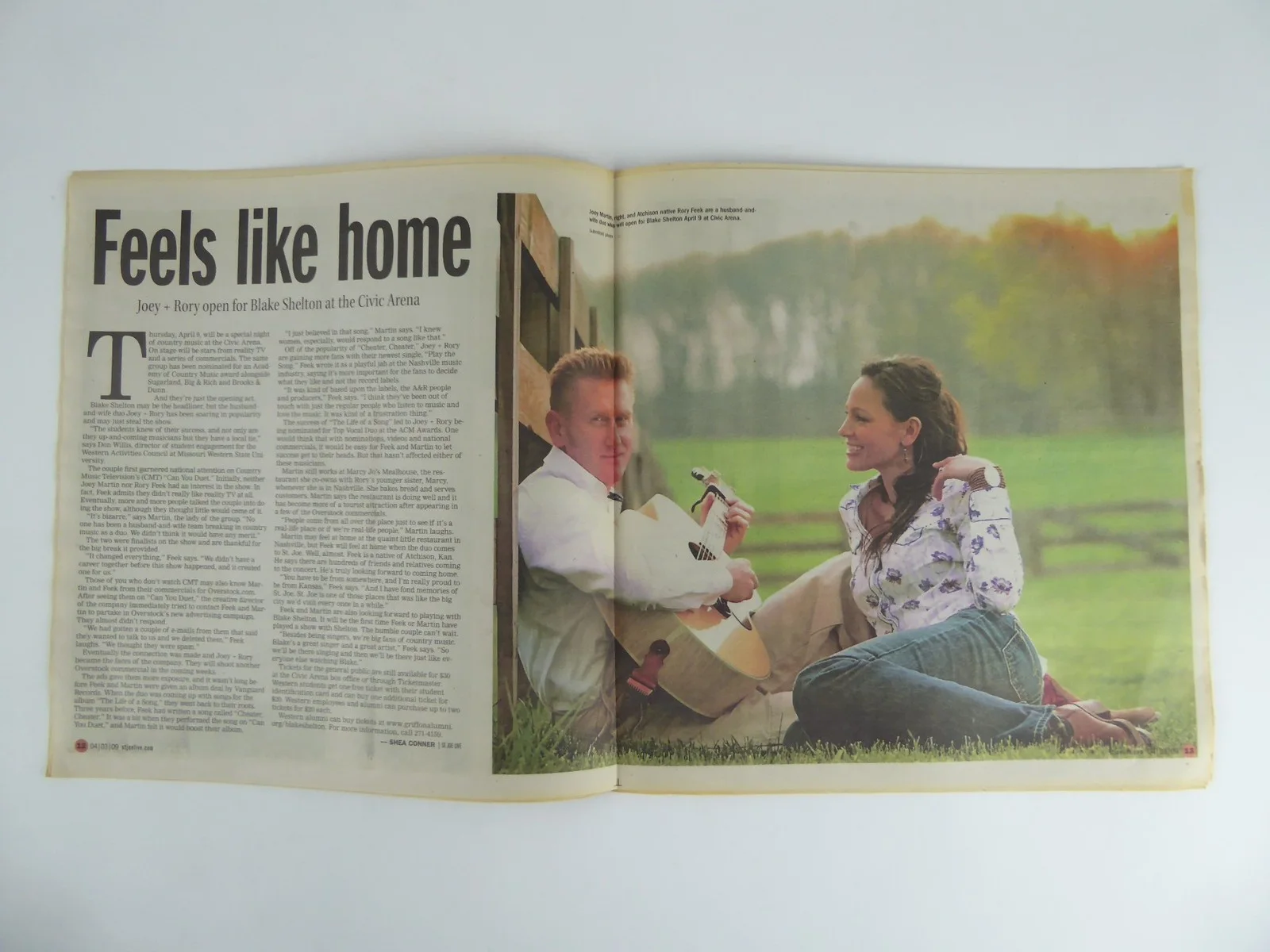 Joey Feek Rory Feek Signed Autographed April 2009 St Joe Live Magazine, image 3